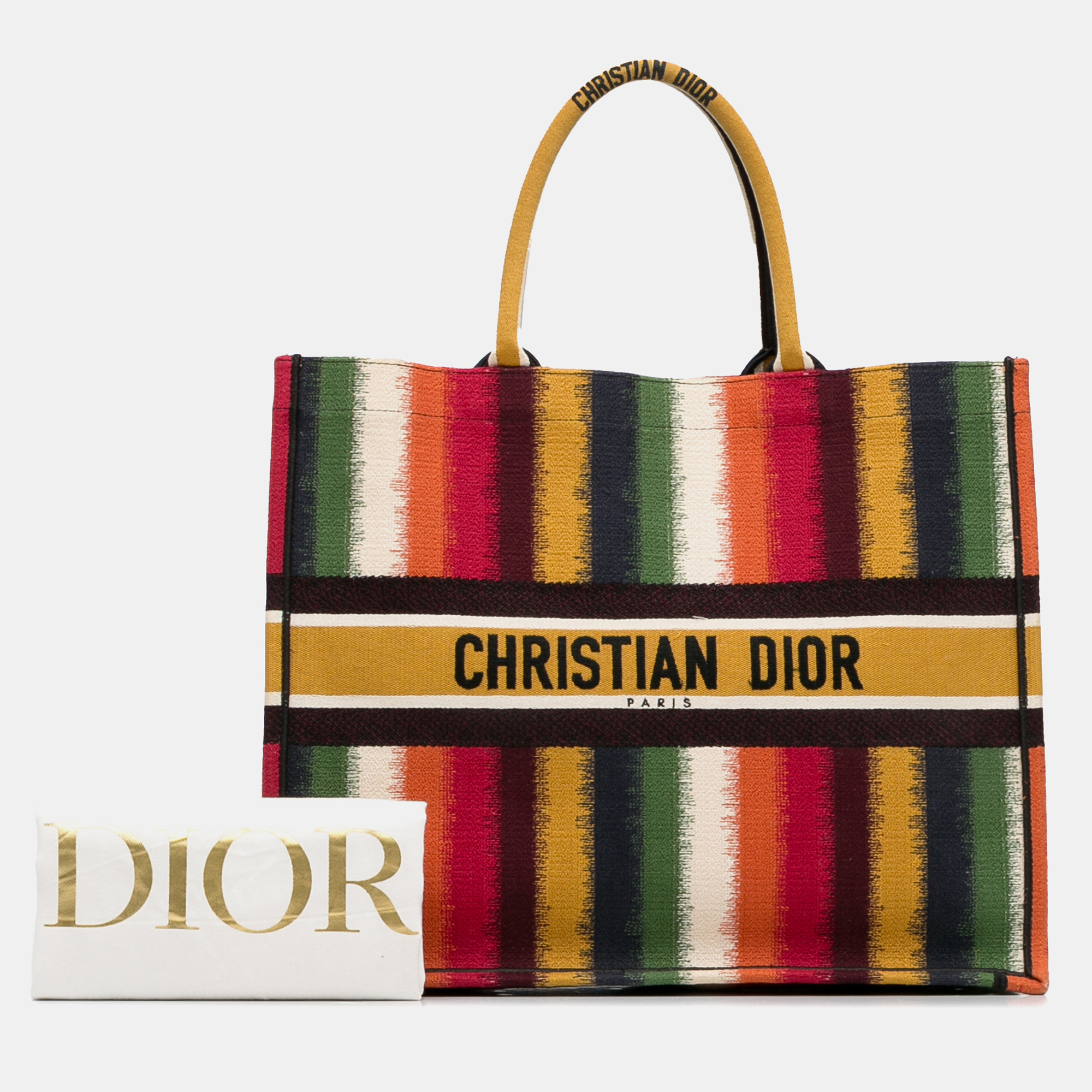 Dior Multicolor Large Striped Book Tote 