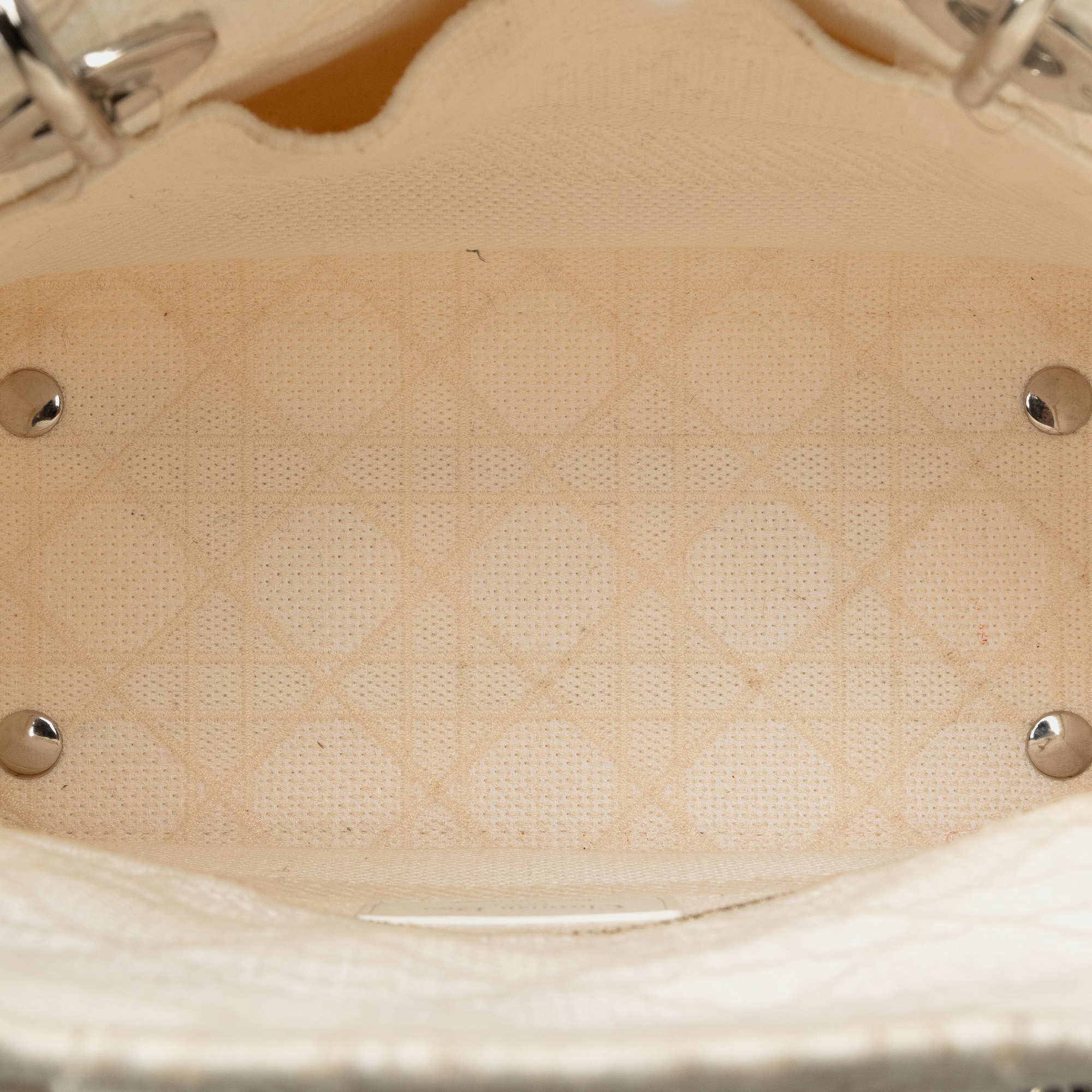 Dior White Medium Cannage Lady D-Lite 