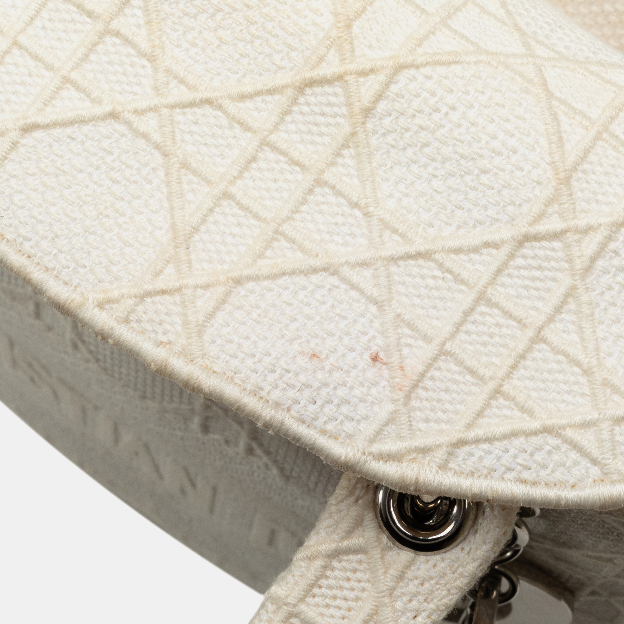 Dior White Medium Cannage Lady D-Lite 