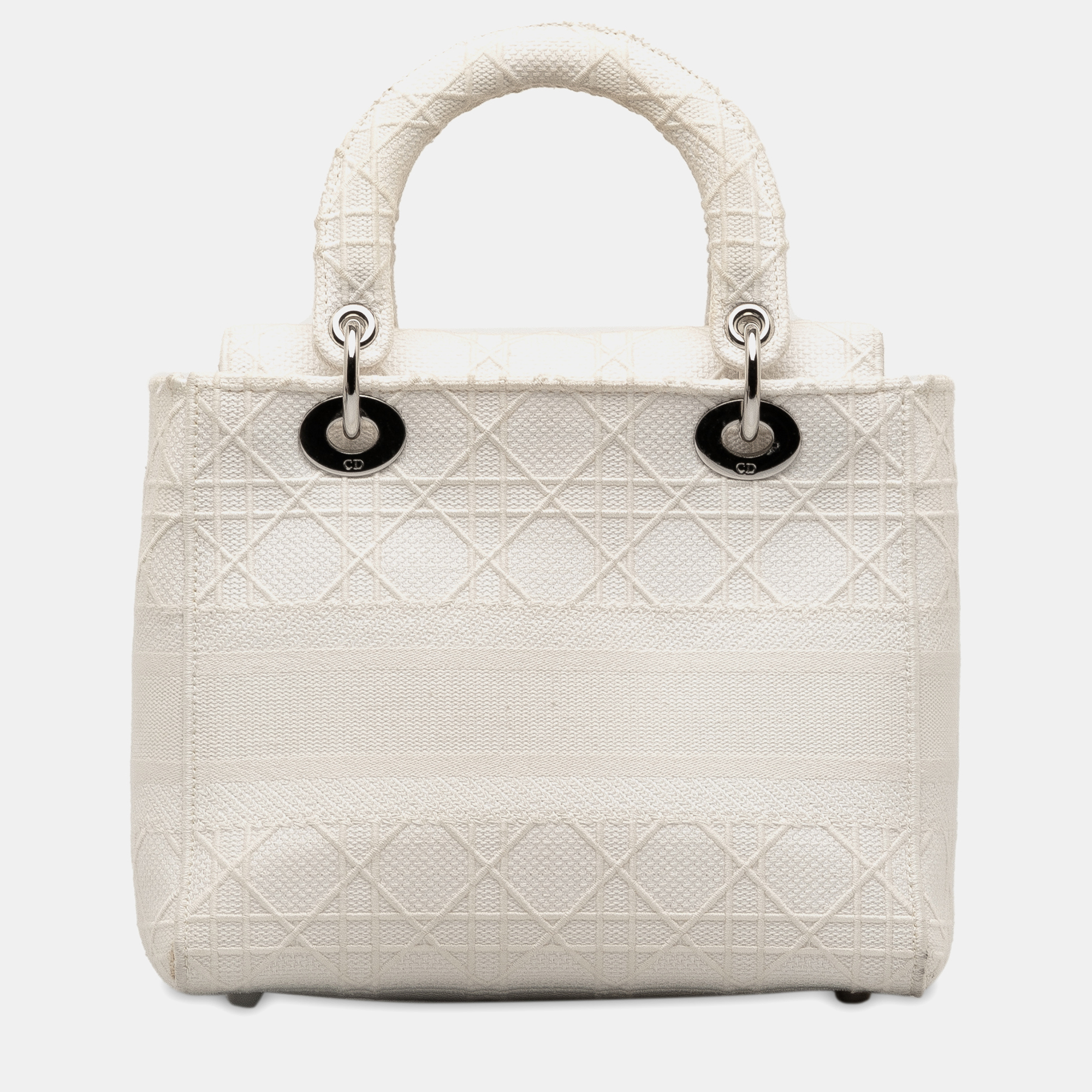 Dior White Medium Cannage Lady D-Lite 