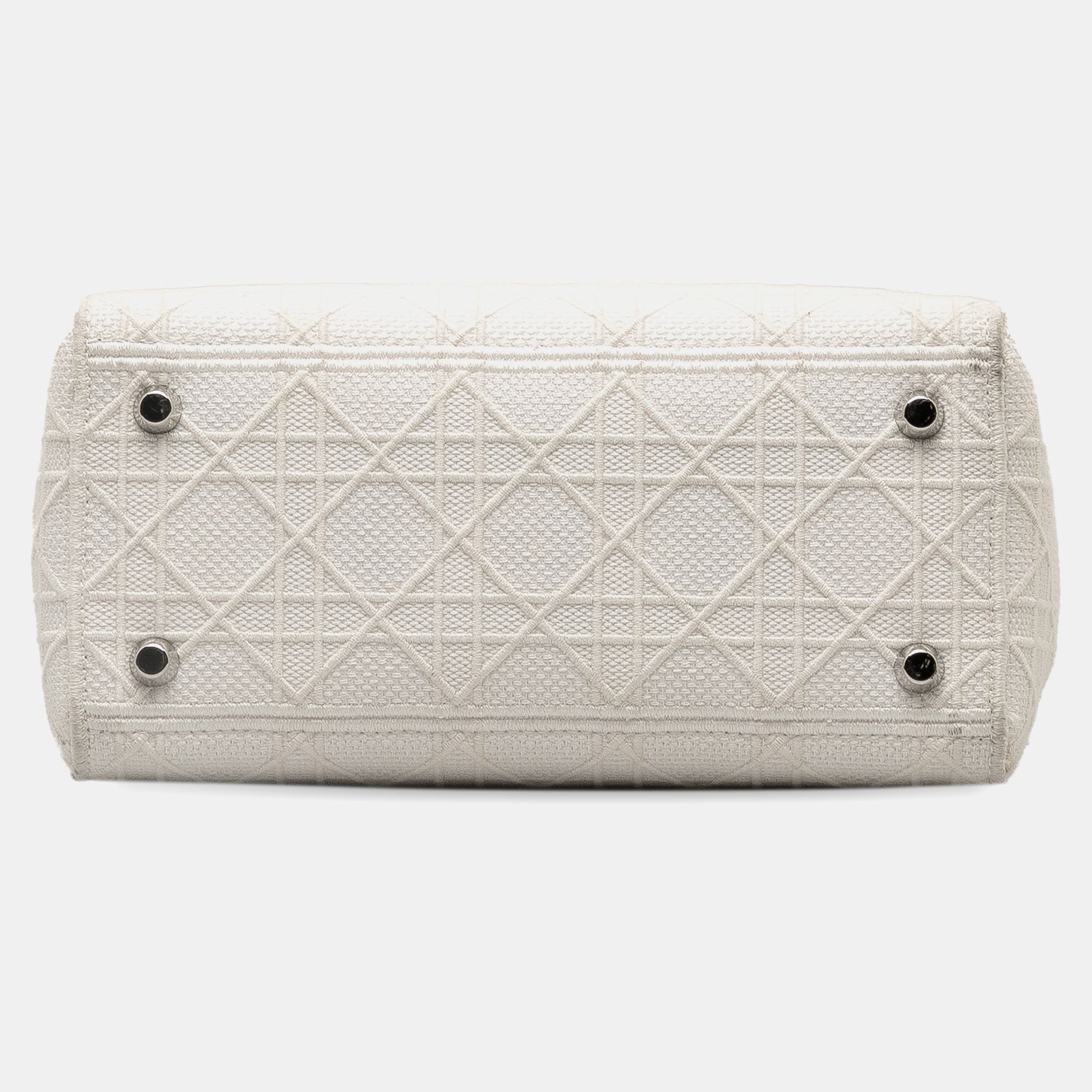 Dior White Medium Cannage Lady D-Lite 