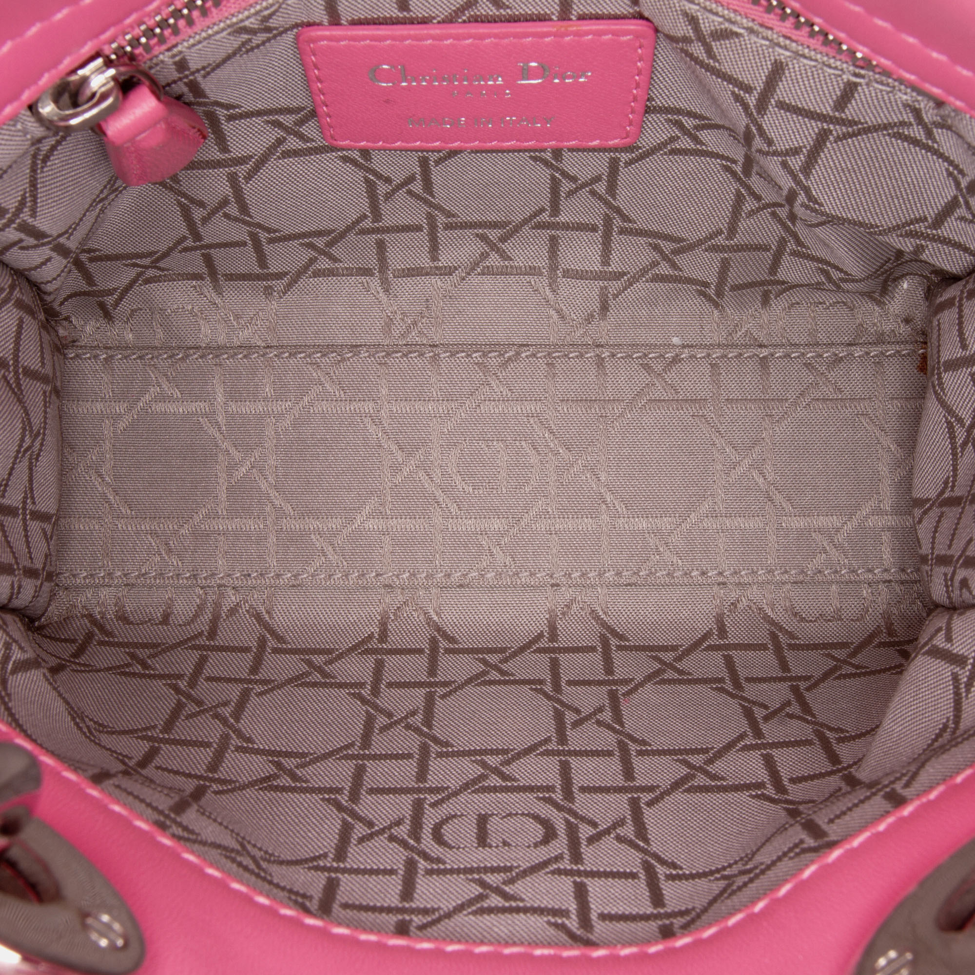 Dior Pink Mini Lambskin Cannage Lady Dior 