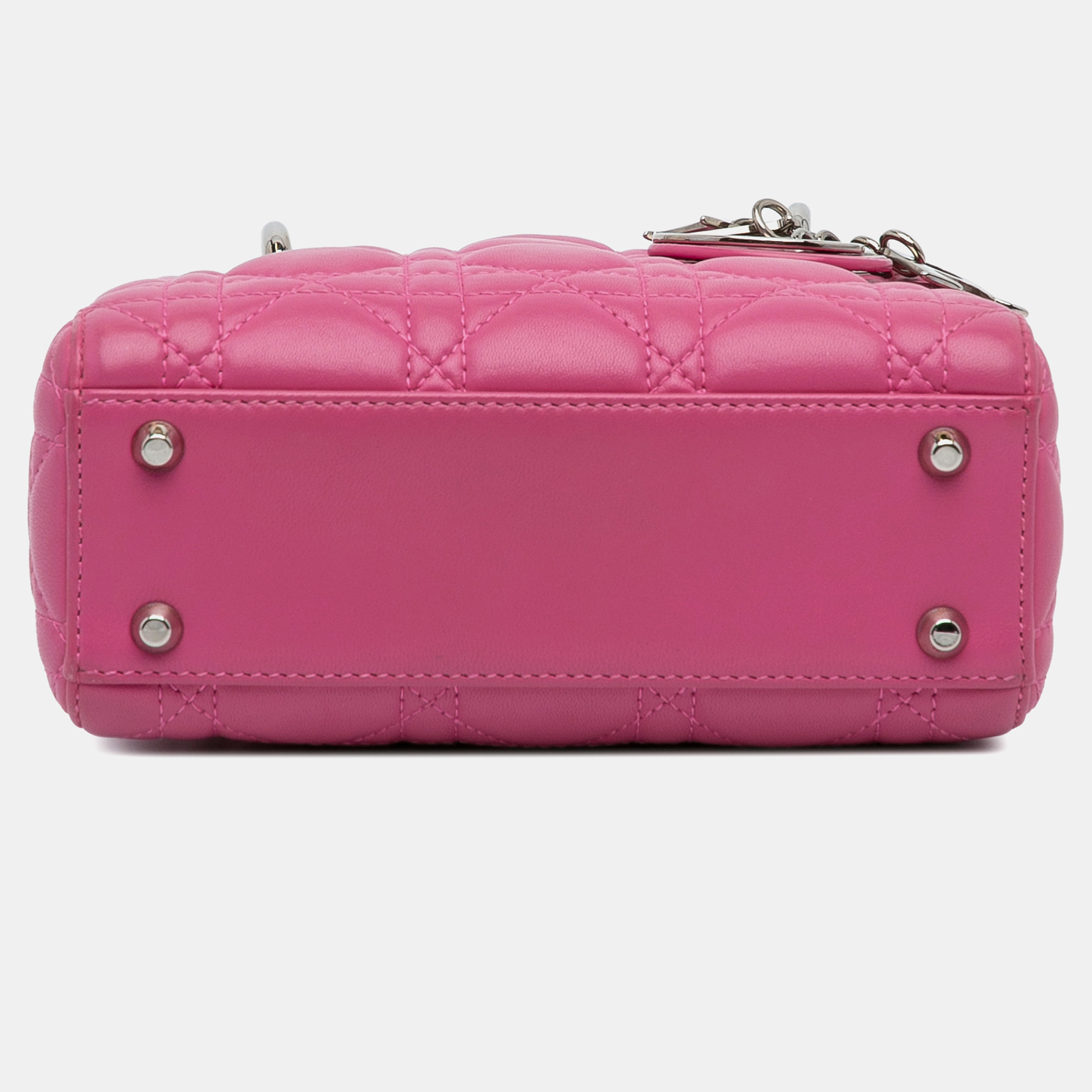 Dior Pink Mini Lambskin Cannage Lady Dior 