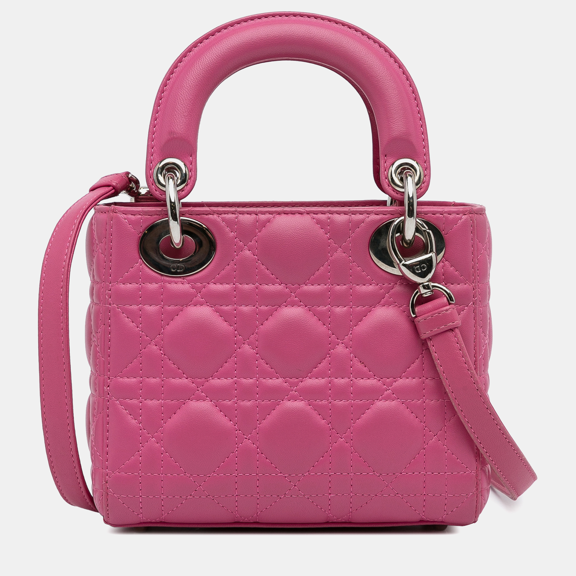 Dior Pink Mini Lambskin Cannage Lady Dior 