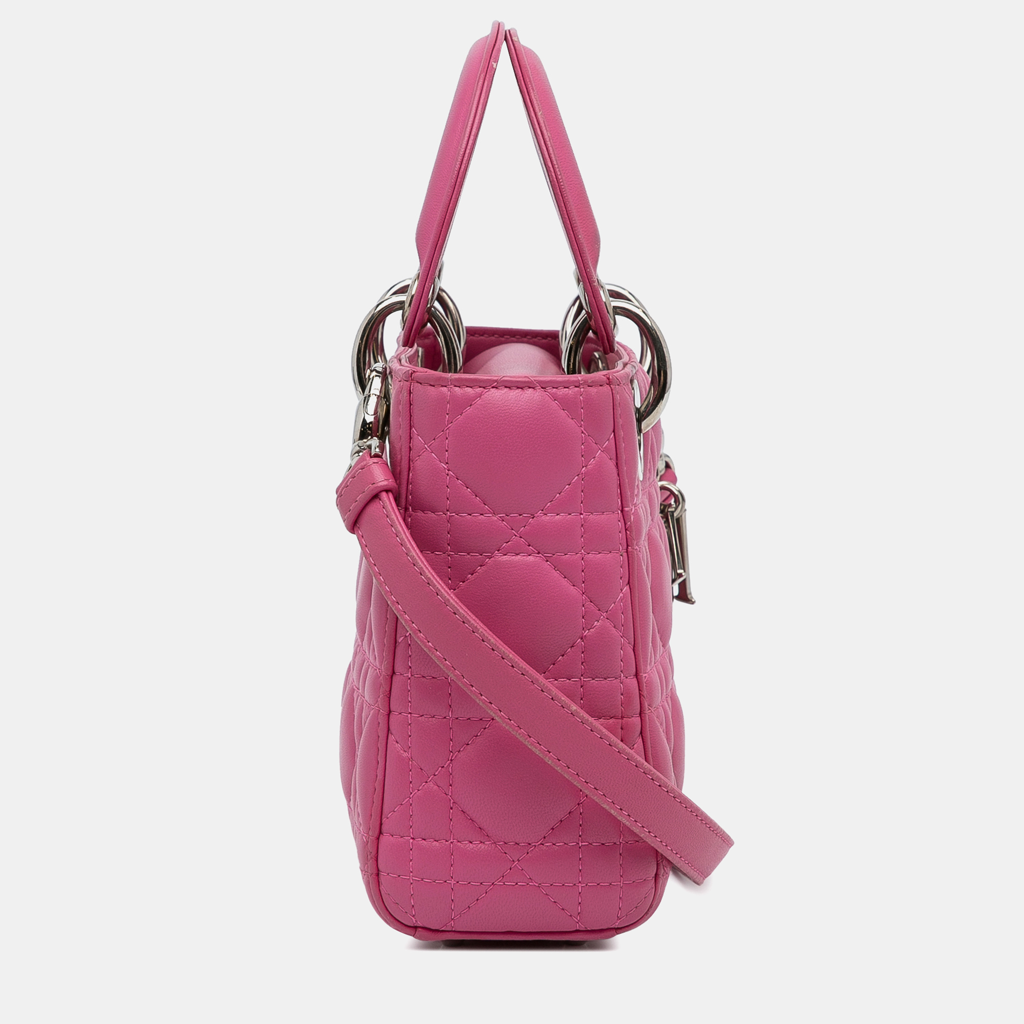 Dior Pink Mini Lambskin Cannage Lady Dior 