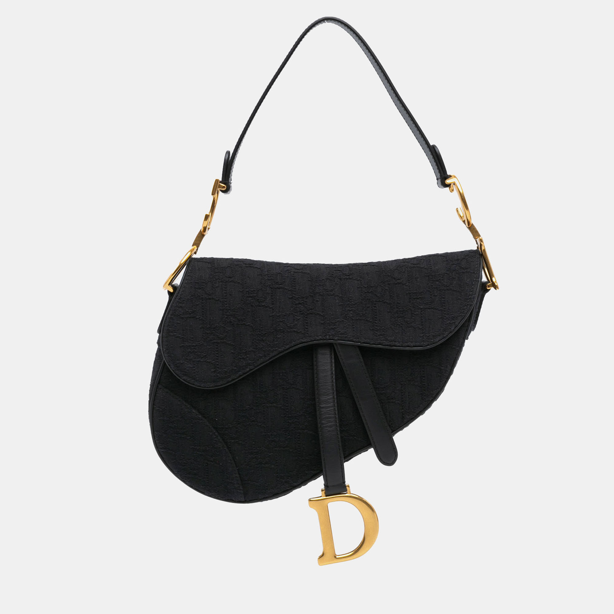 

Dior Black Oblique Canvas Saddle Bag