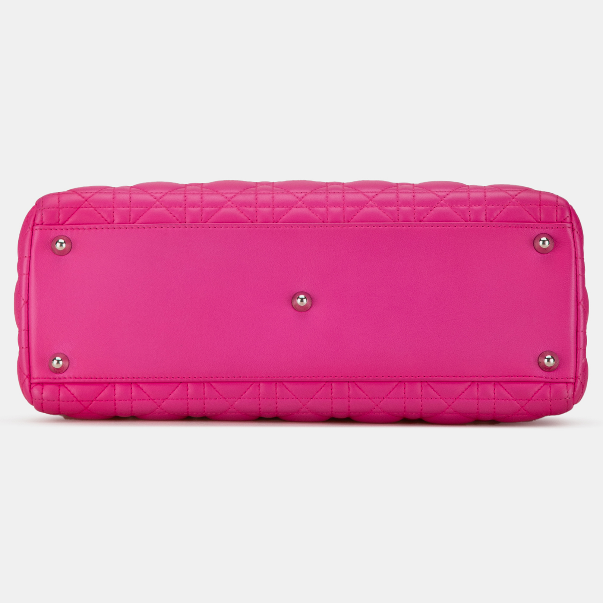 Dior Pink Large Lambskin Cannage Lady Dior Bag 