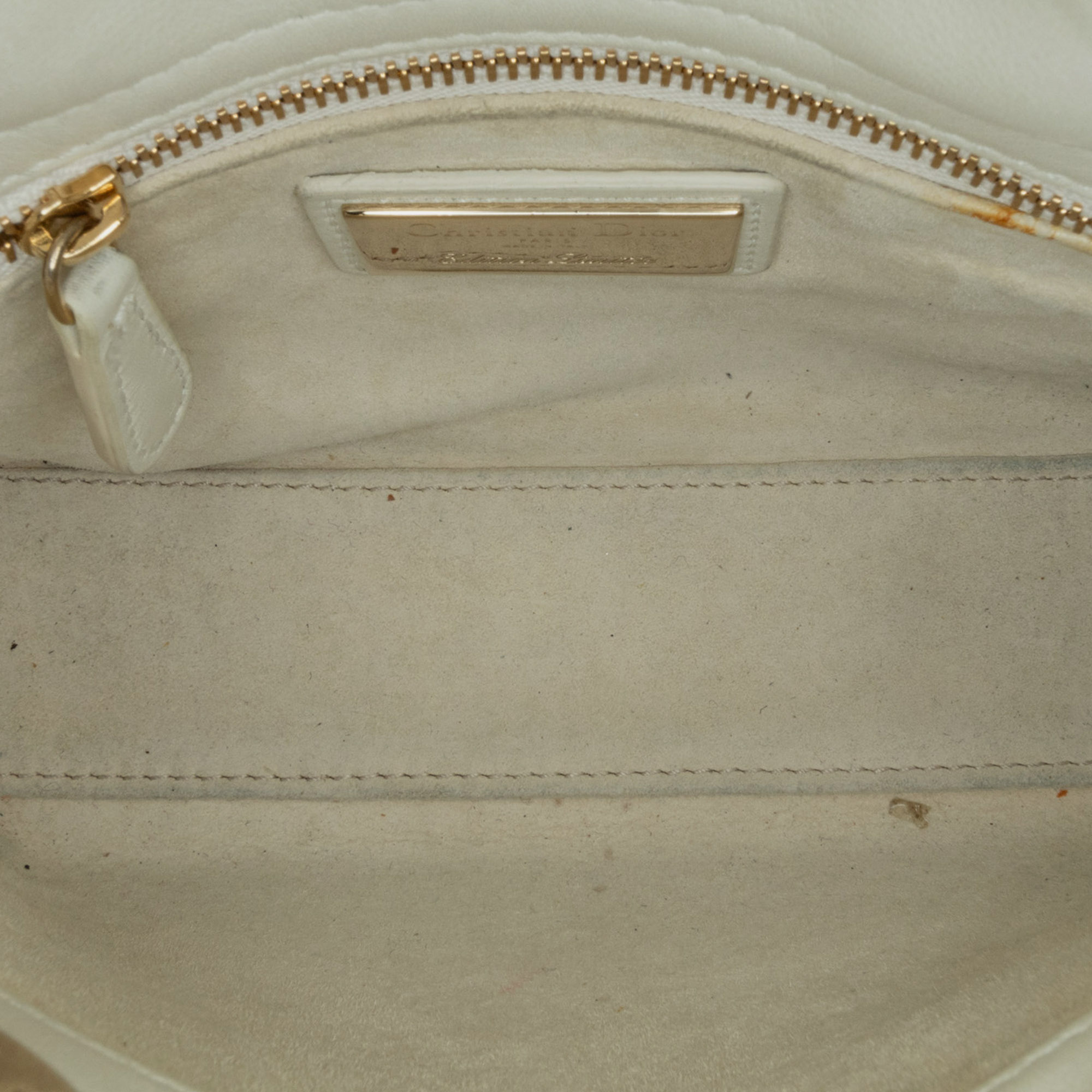 Dior White Niki De Saint Phalle Mini Calfskin Dioramour Lady Dior 