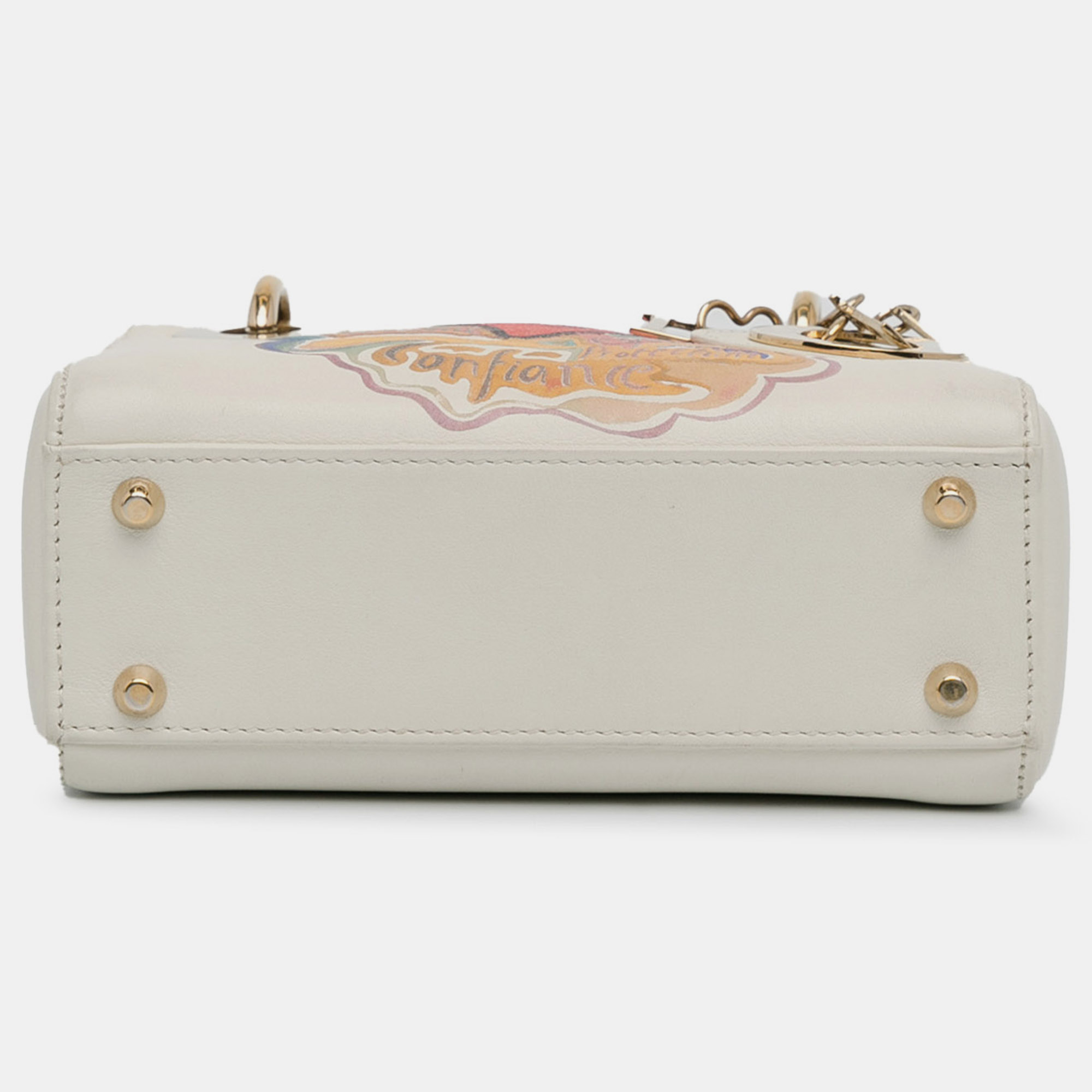Dior White Niki De Saint Phalle Mini Calfskin Dioramour Lady Dior 