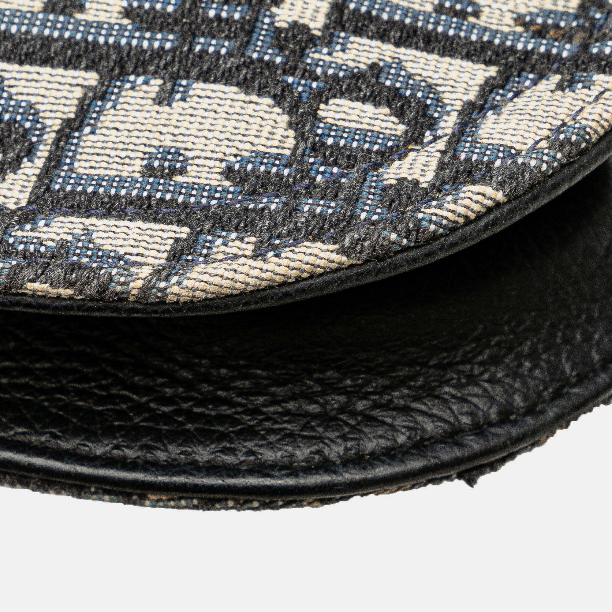 Dior Black Oblique Canvas Saddle Messenger Pouch Bag 