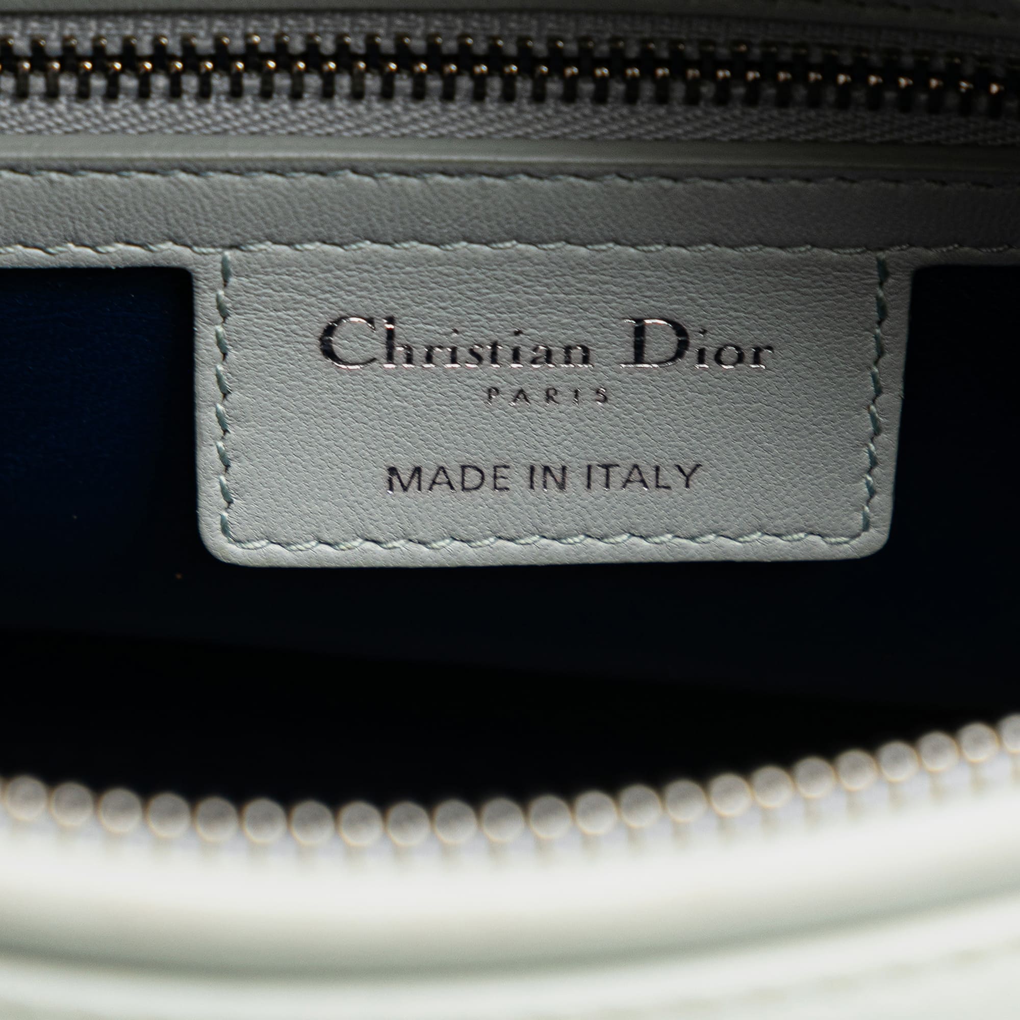 Dior White Medium Calfskin Embroidered Flower Lady Dior 