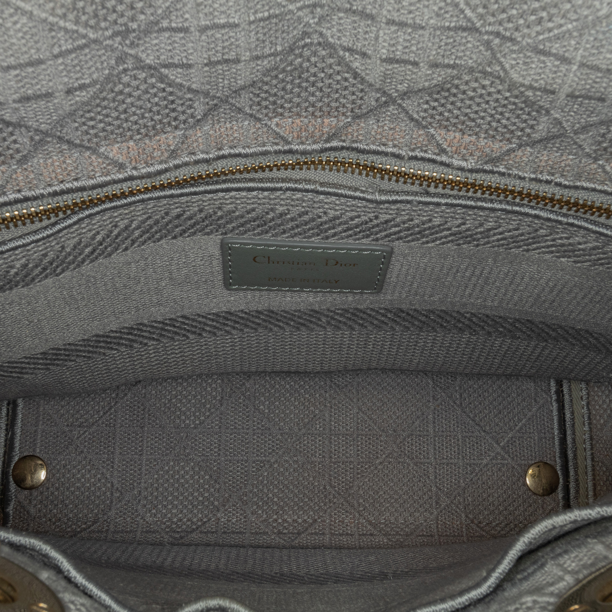 Dior Grey Medium Cannage Lady D-Lite Bag 