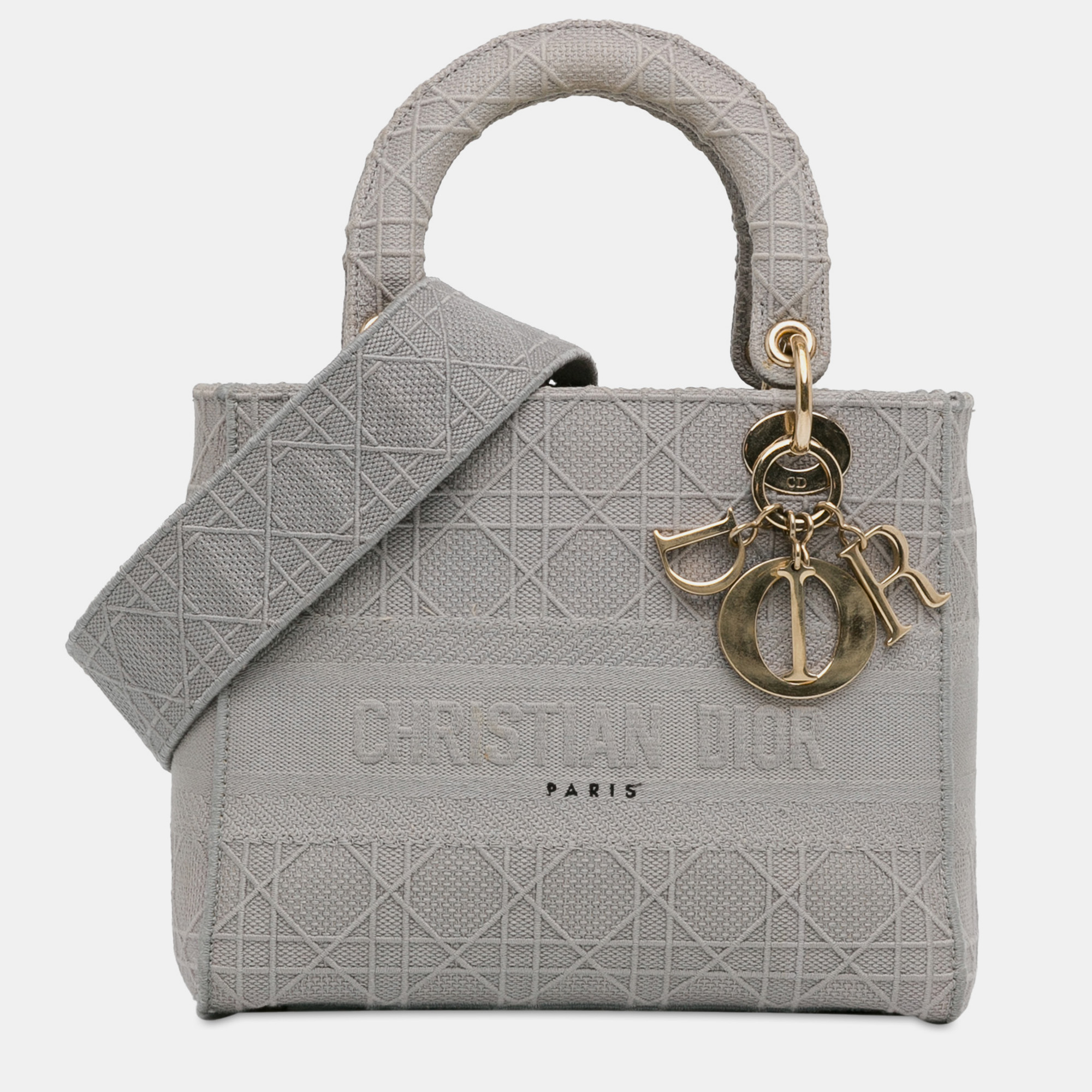 

Dior Grey Medium Cannage Lady D-Lite Bag