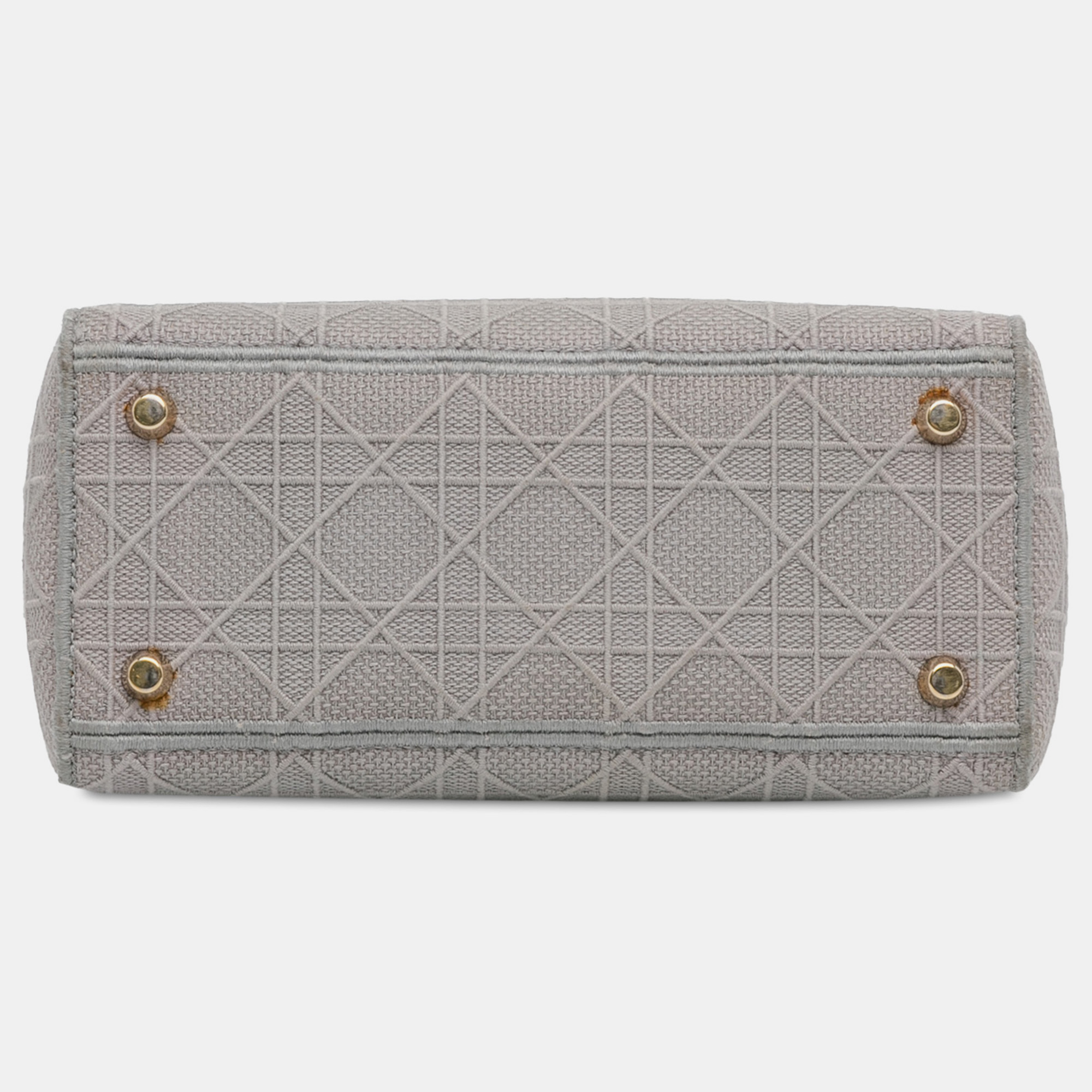 Dior Grey Medium Cannage Lady D-Lite Bag 