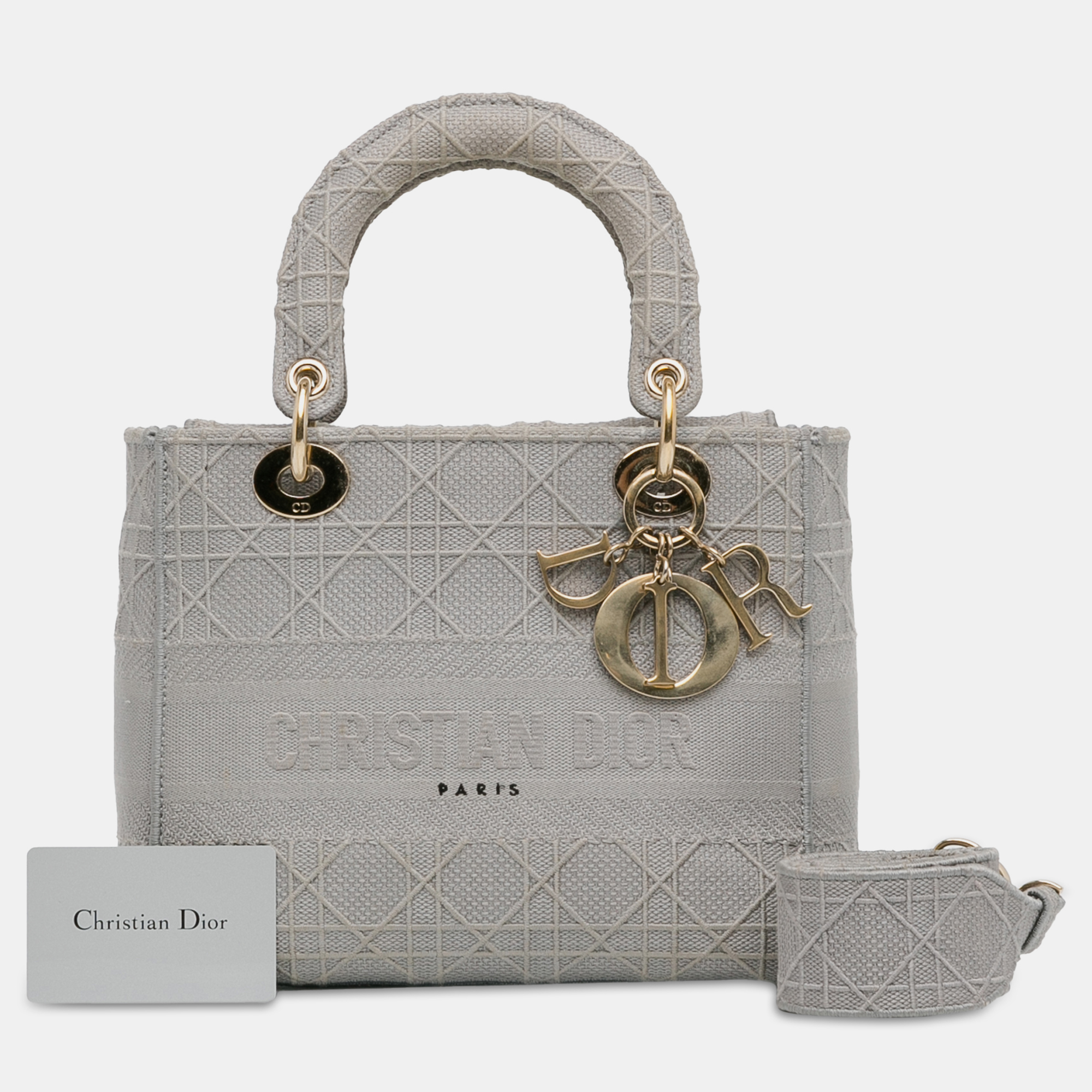 Dior Grey Medium Cannage Lady D-Lite 