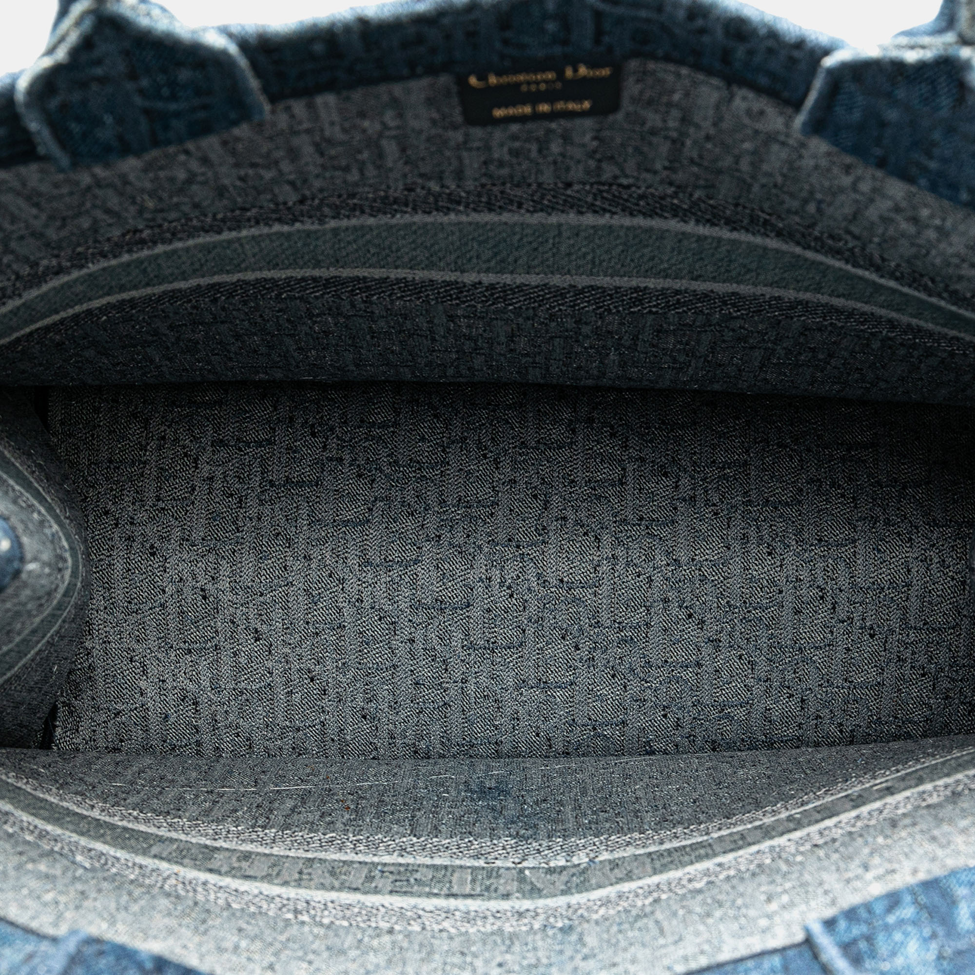 Dior Blue Large Oblique Denim Book Tote 