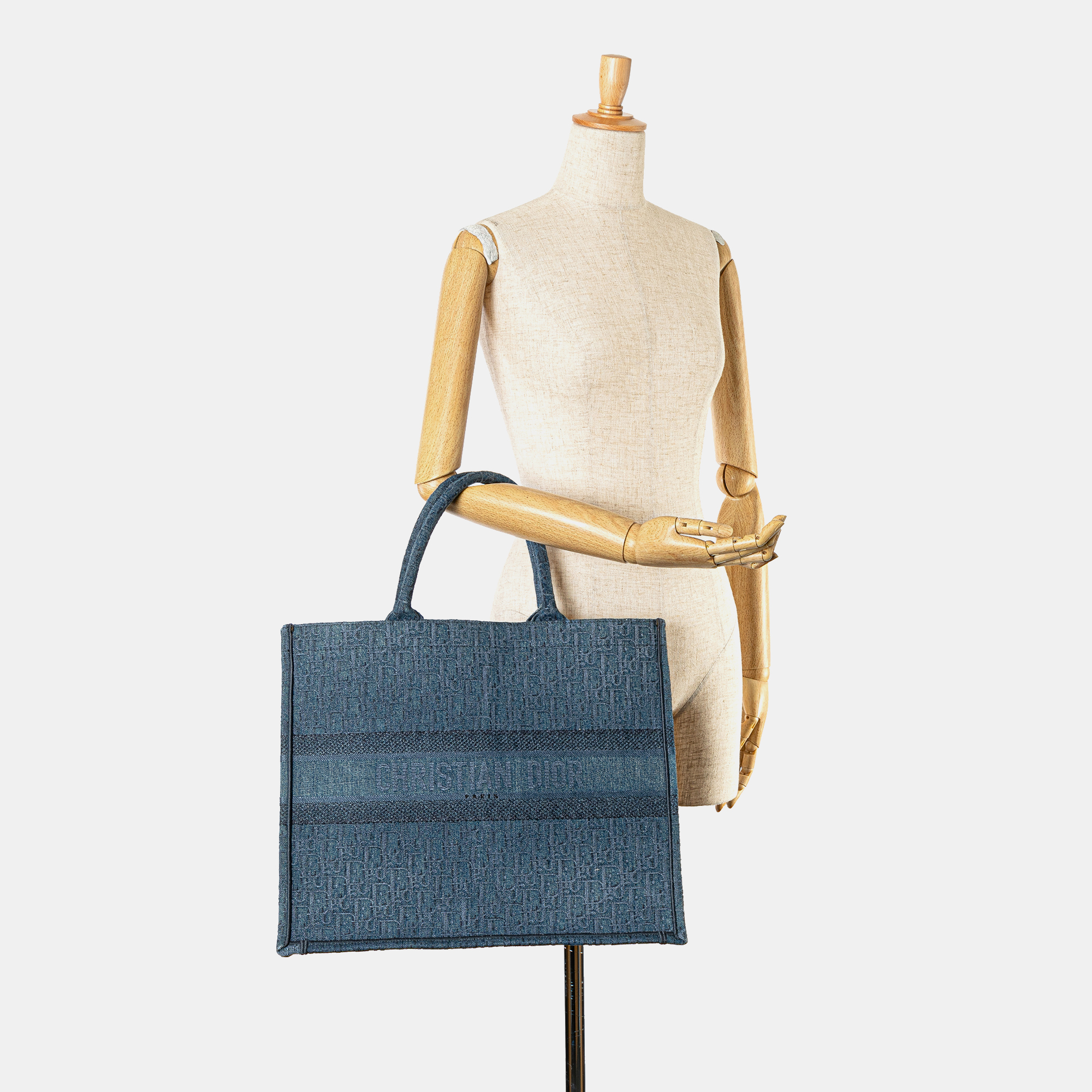 Dior Blue Large Oblique Denim Book Tote 