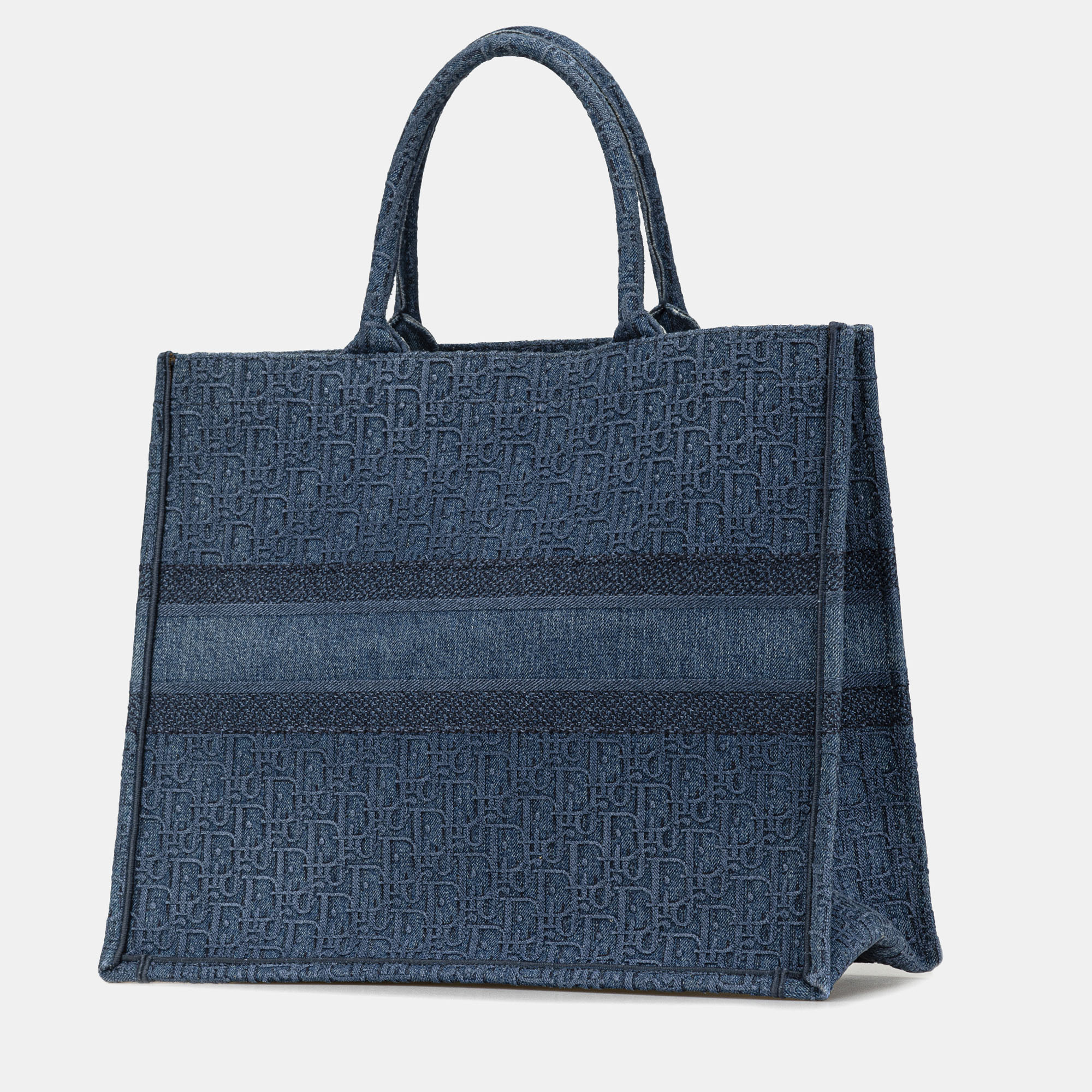 Dior Blue Large Oblique Denim Book Tote 