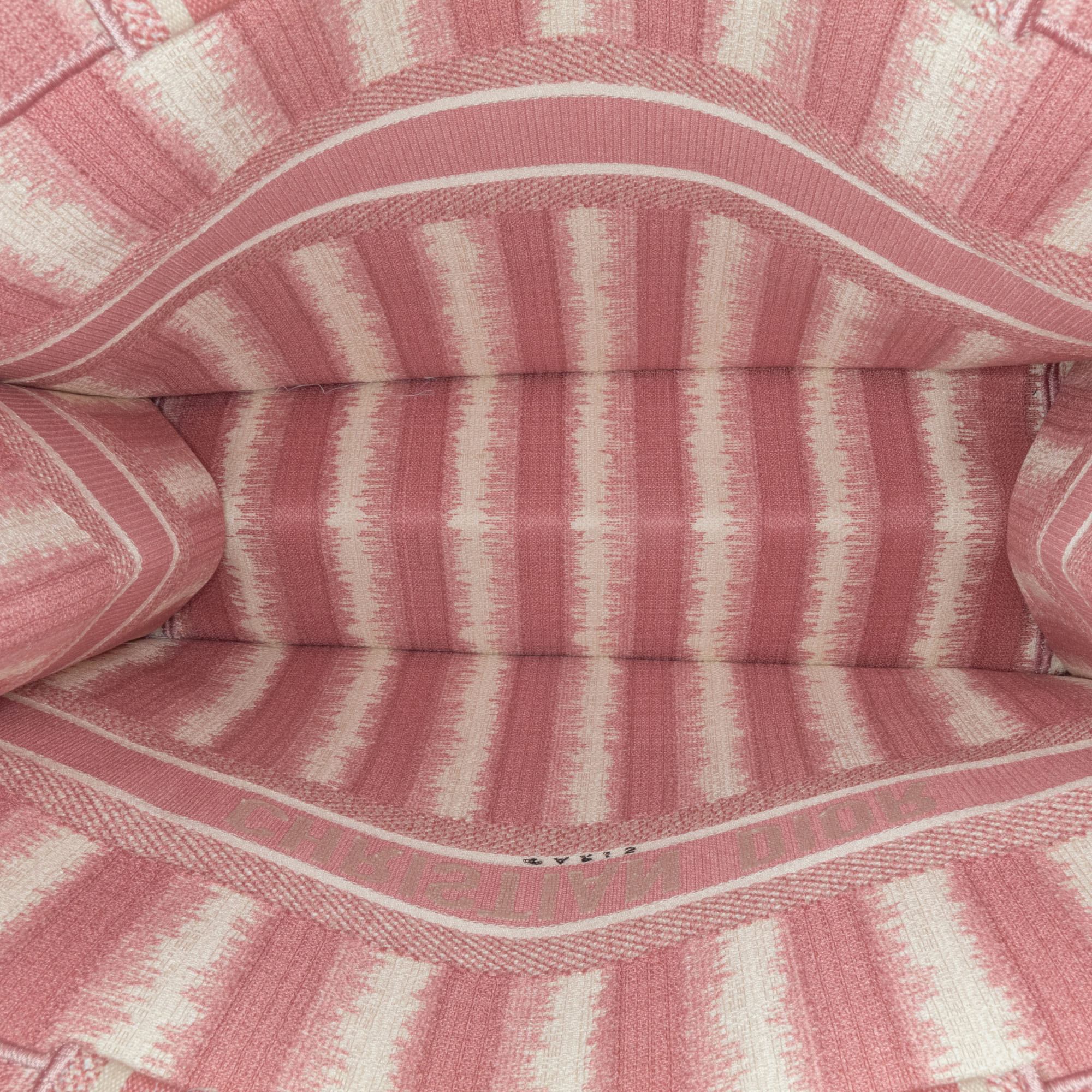 Dior Pink Large Striped Book Tote 