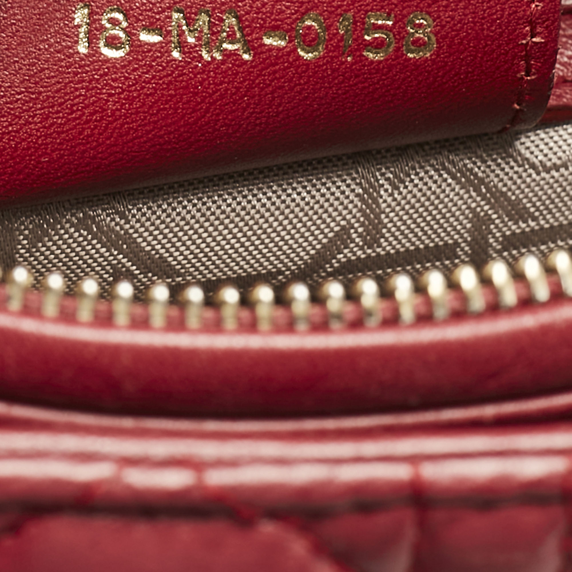 Dior Red Cannage Leather Medium Lady Dior Tote 