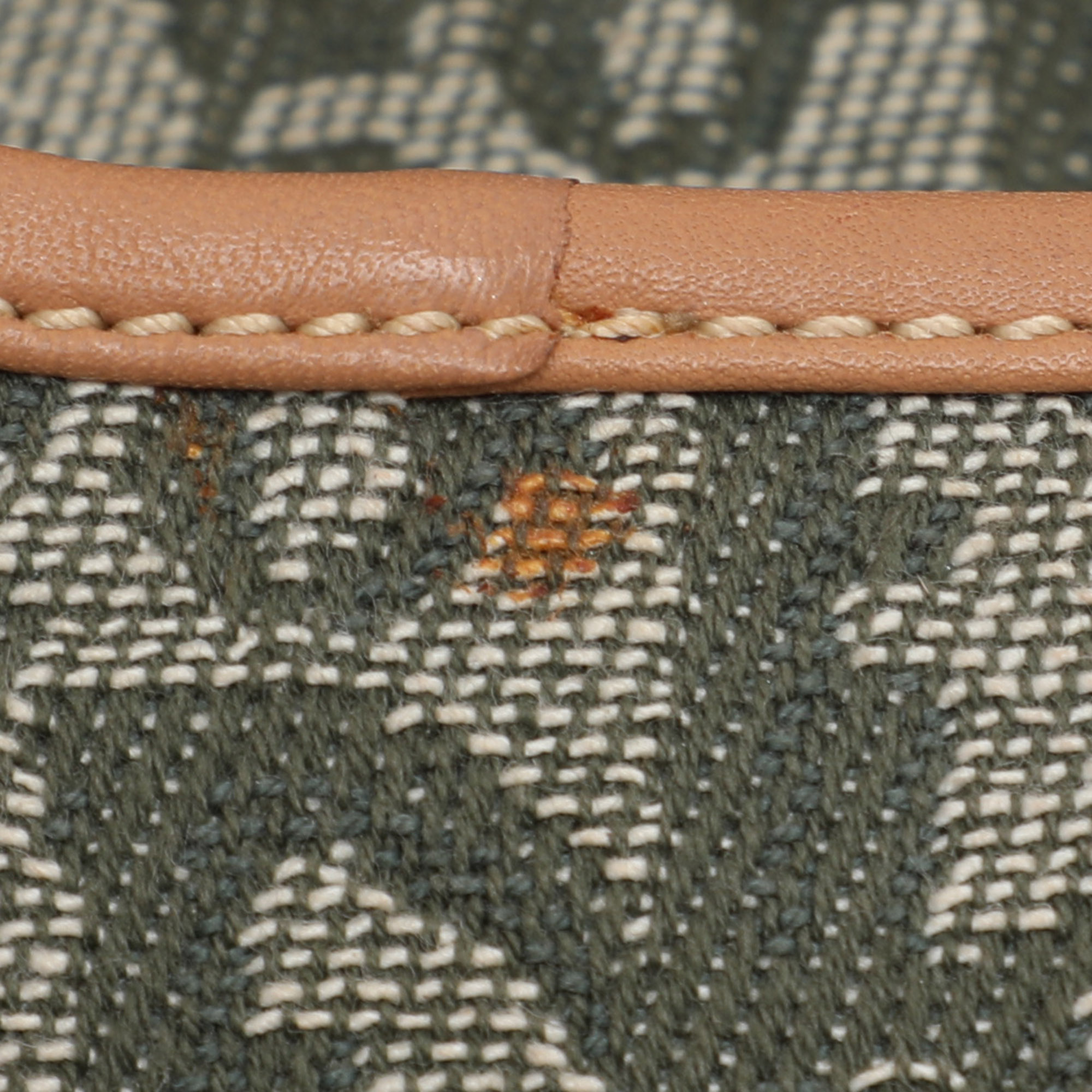 Dior Green/Tan Oblique Canvas Saddle Bag 