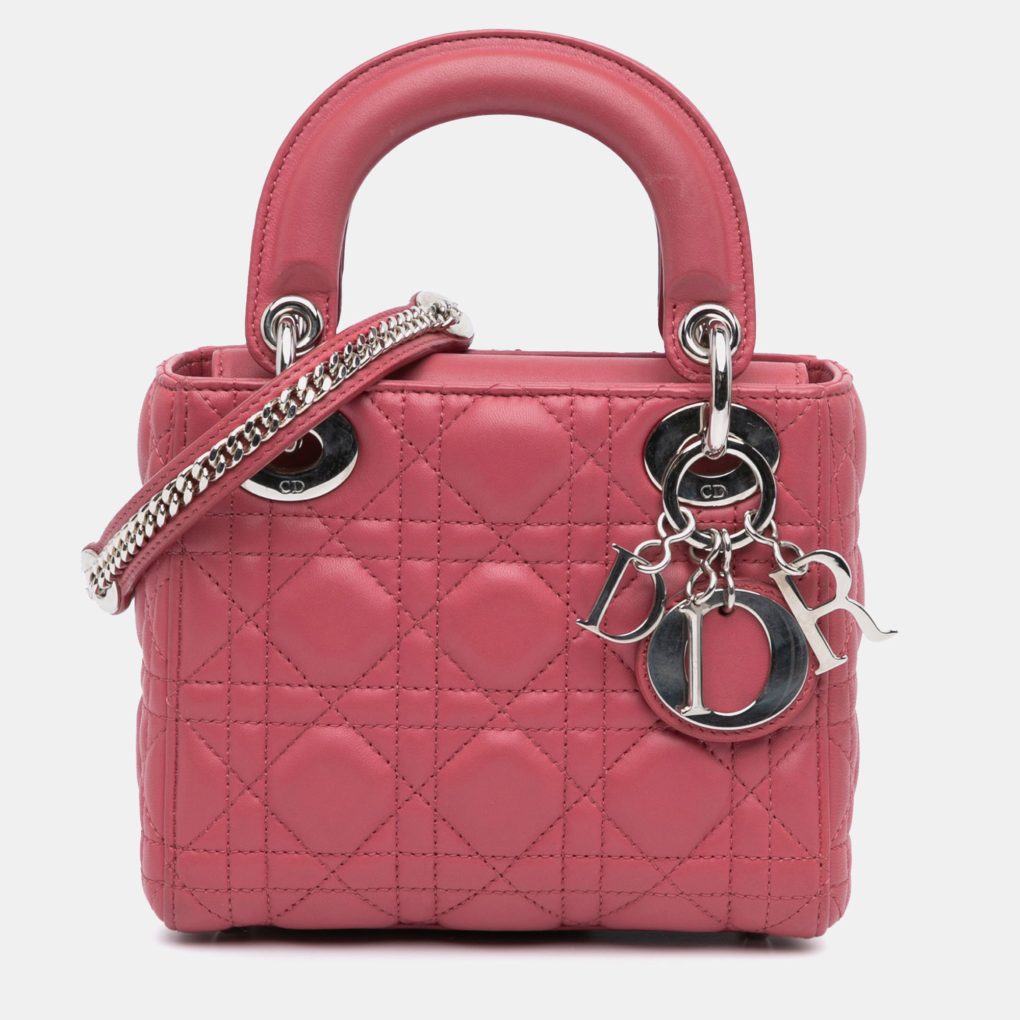 

Dior Pink Mini Lambskin Cannage Lady Dior