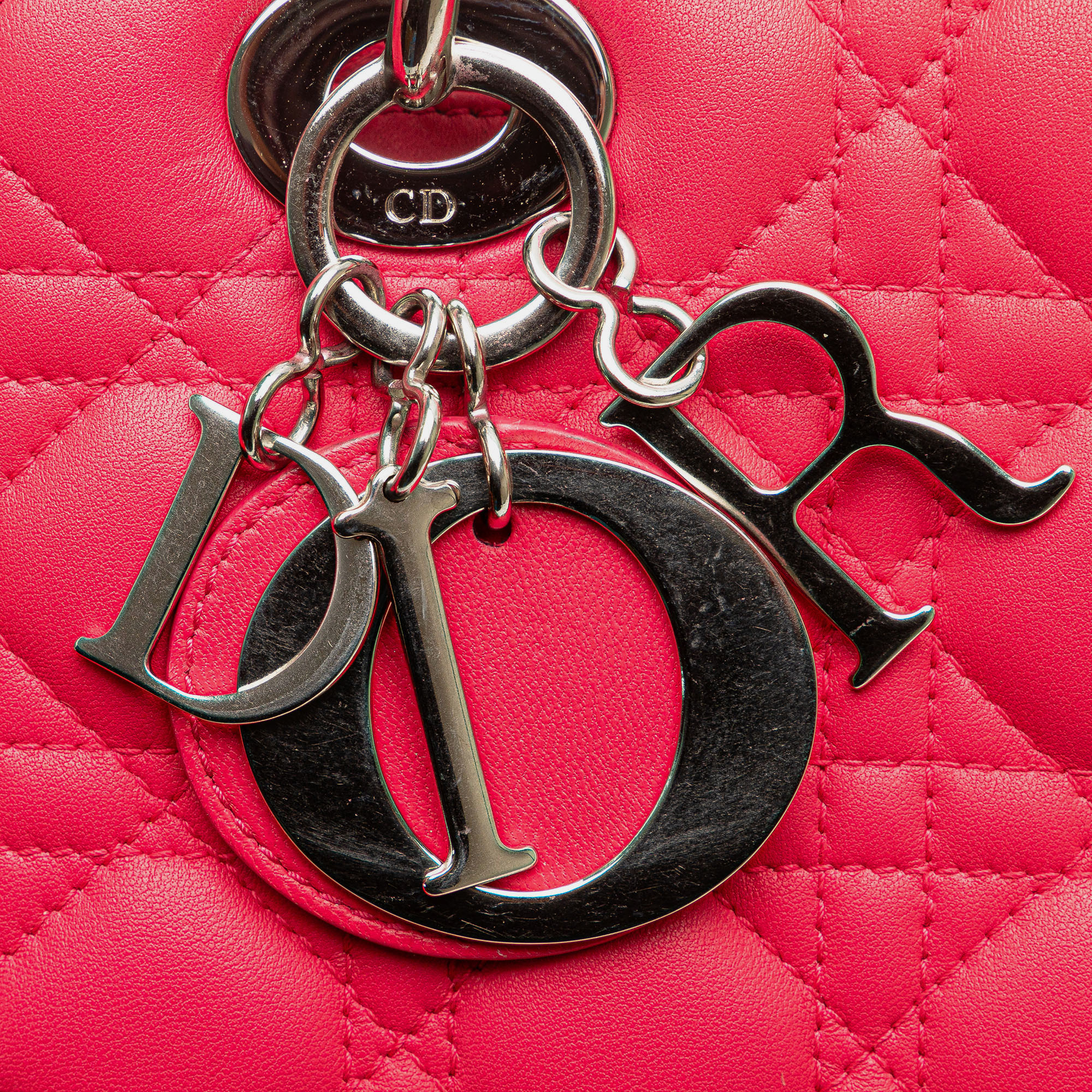Dior Pink Large Lambskin Cannage Lady Dior 