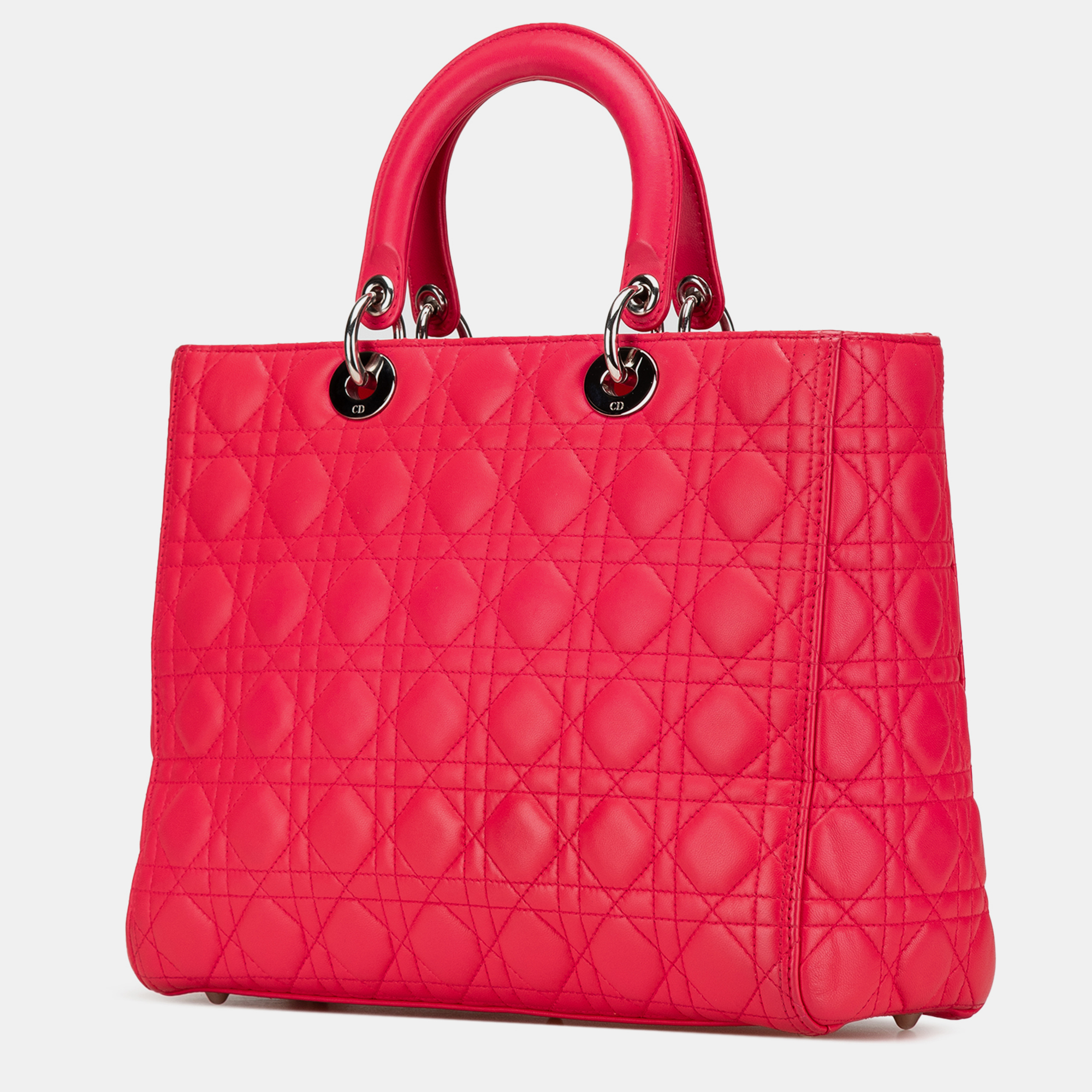 Dior Pink Large Lambskin Cannage Lady Dior 