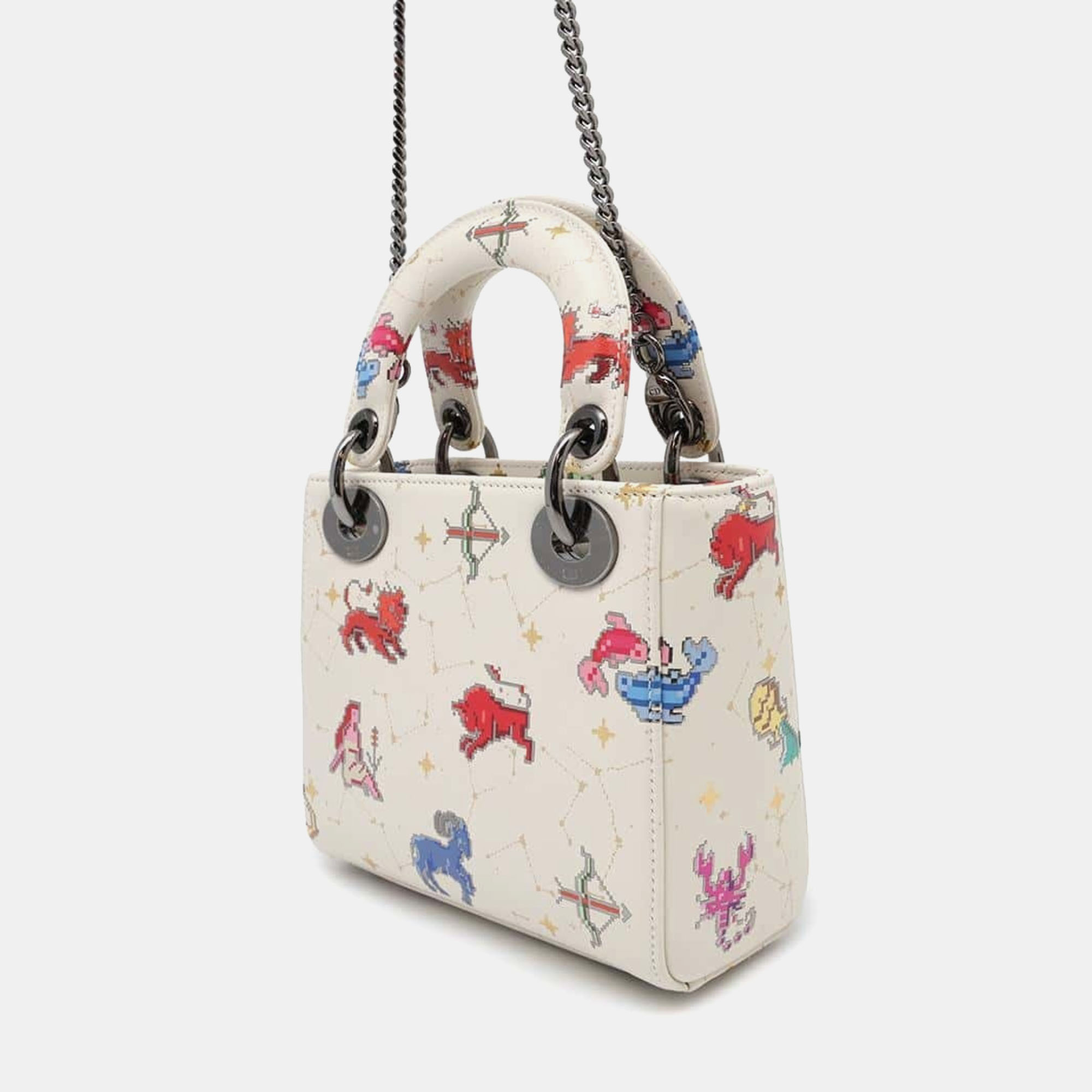 Dior Multicolor Leather Lady Dior Constellation Handbag 