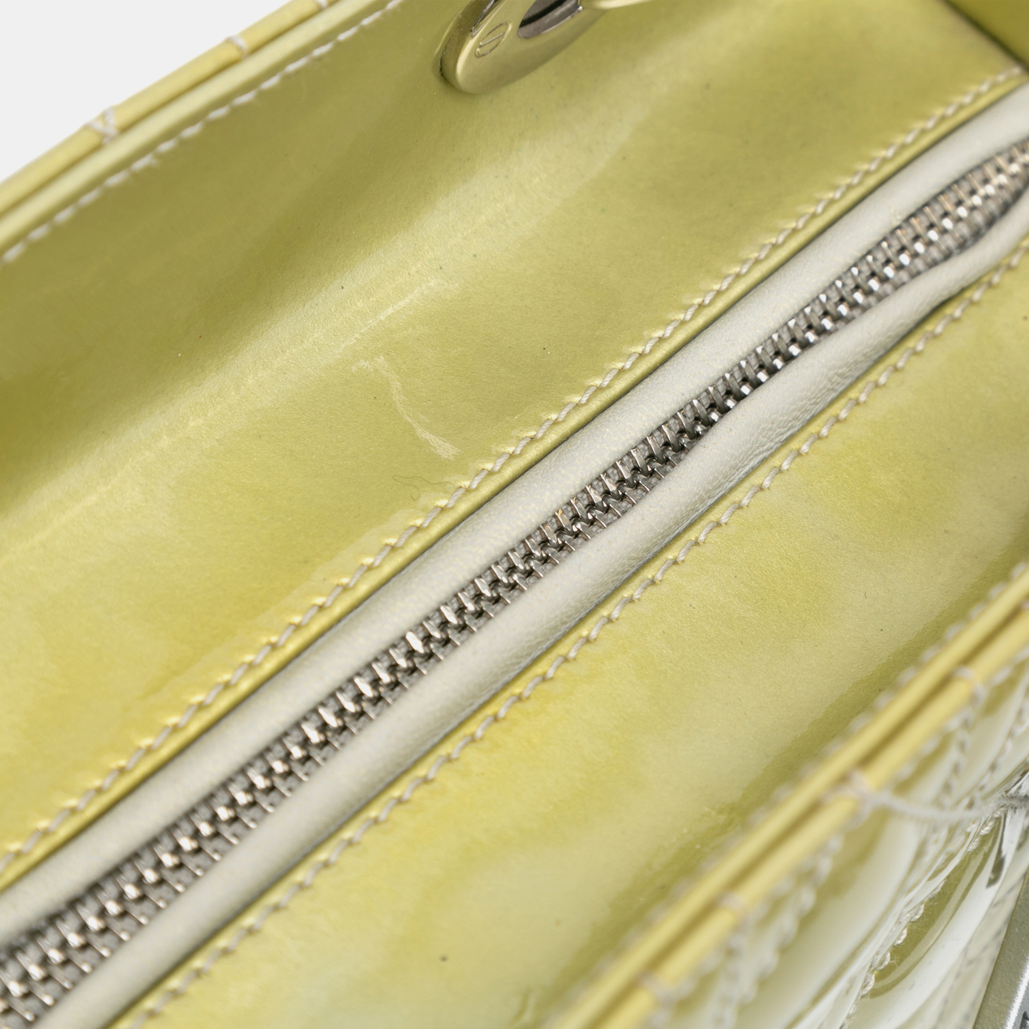 Dior Green Limited Edition Medium Patent Cannage Lady Dior 