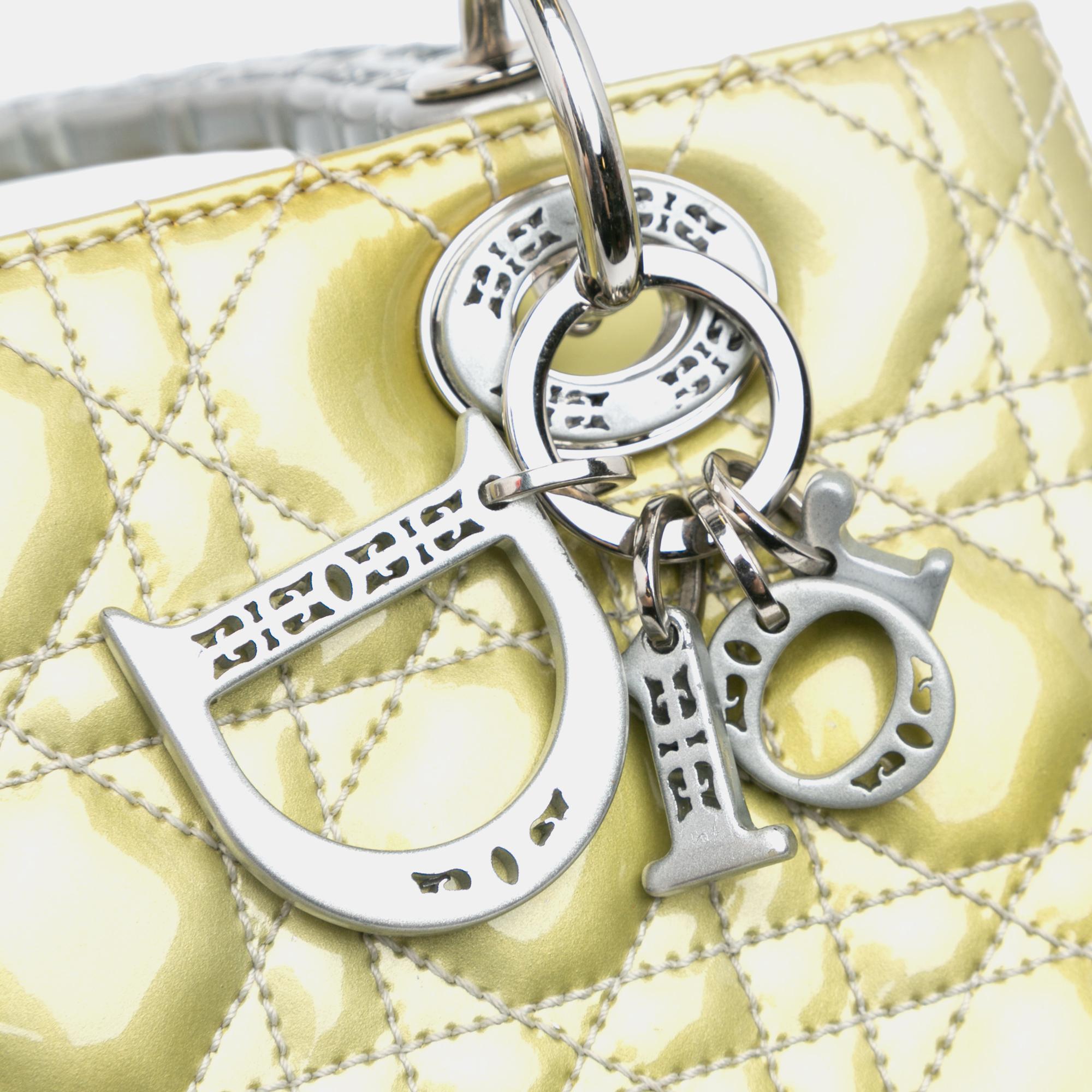 Dior Green Limited Edition Medium Patent Cannage Lady Dior 