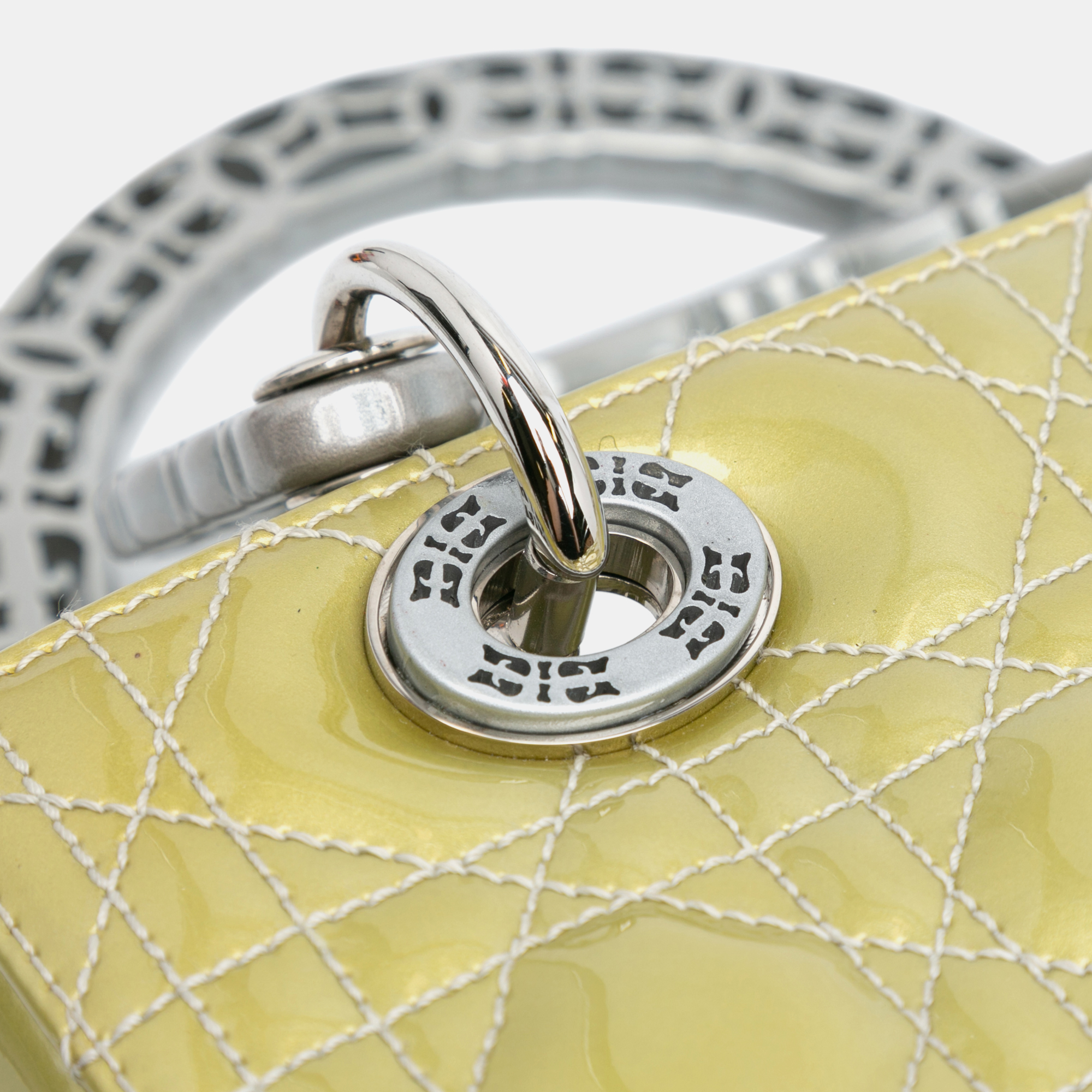 Dior Green Limited Edition Medium Patent Cannage Lady Dior 