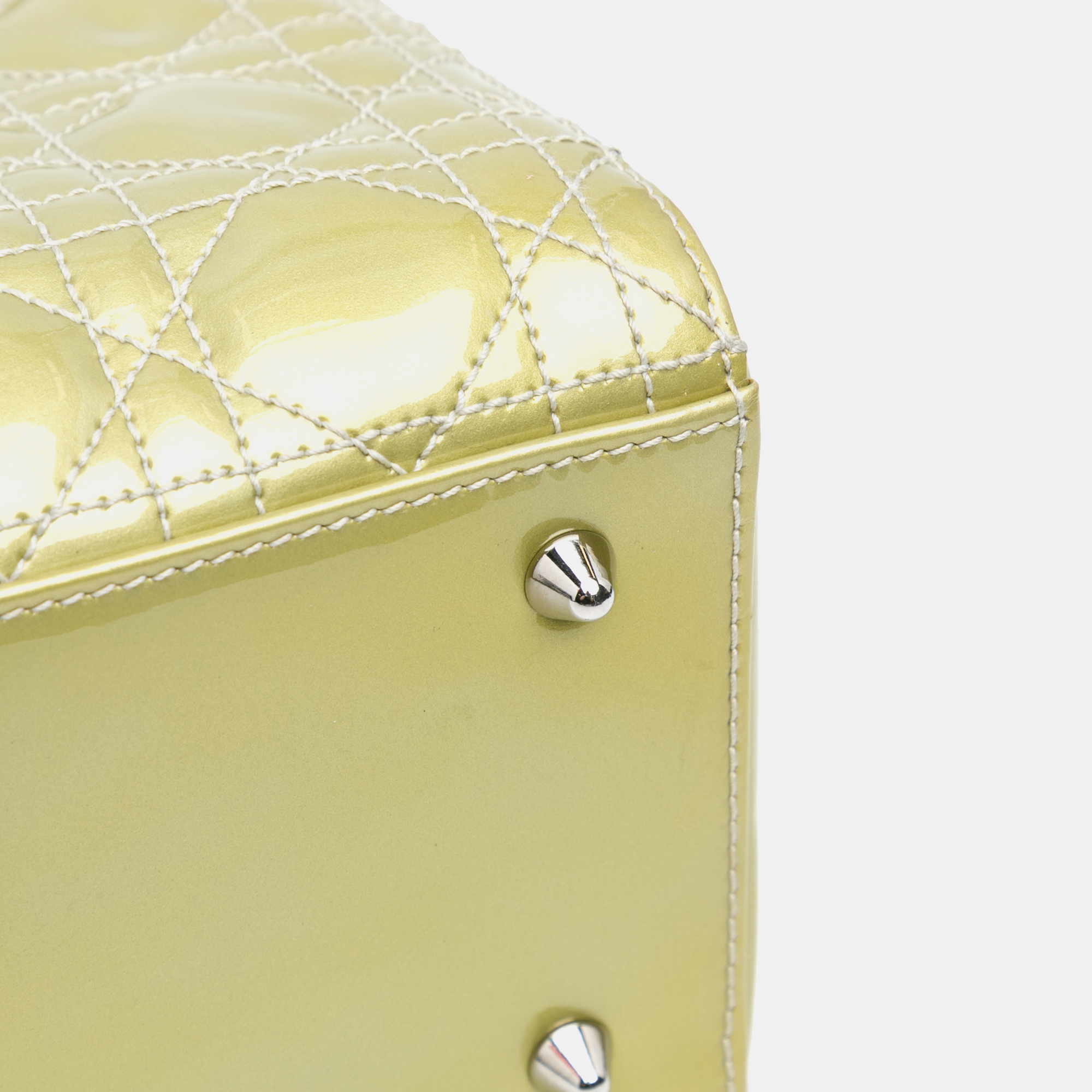 Dior Green Limited Edition Medium Patent Cannage Lady Dior 