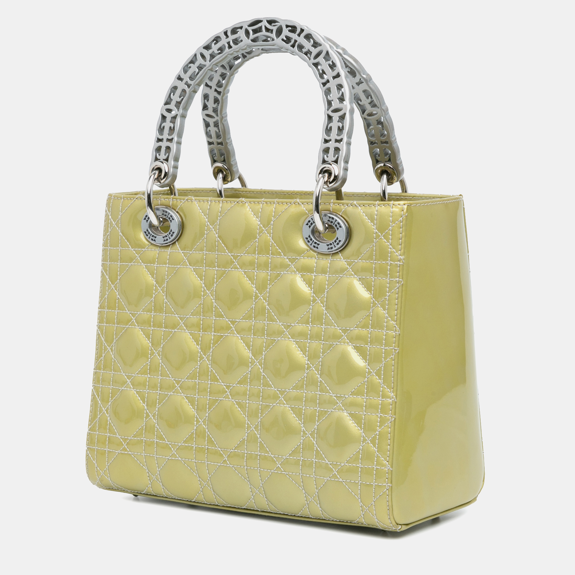 Dior Green Limited Edition Medium Patent Cannage Lady Dior 