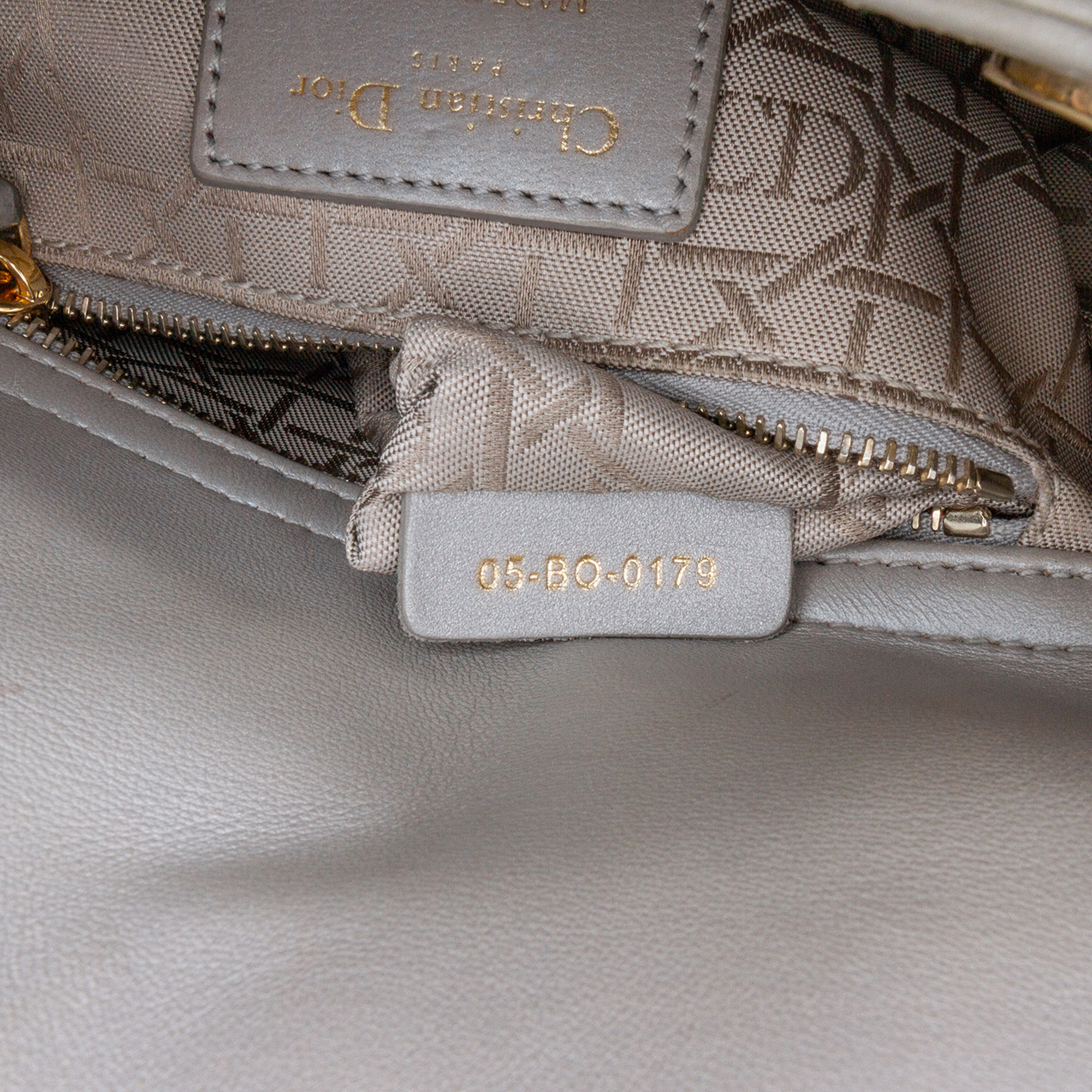 Dior Grey Mini Metallic Lambskin Cannage Lady Dior Bag 