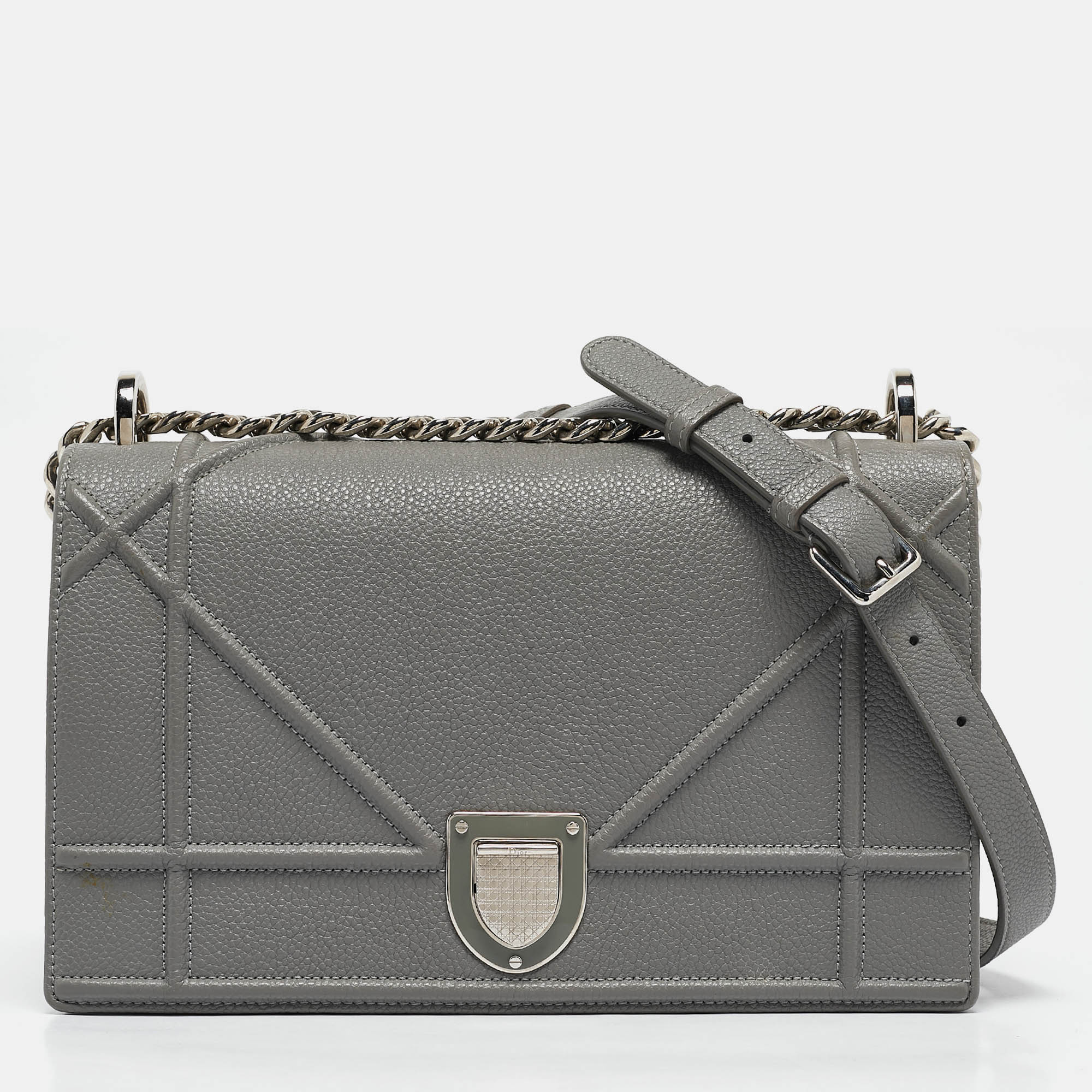 

Dior Grey Leather Medium Diorama Flap Shoulder Bag