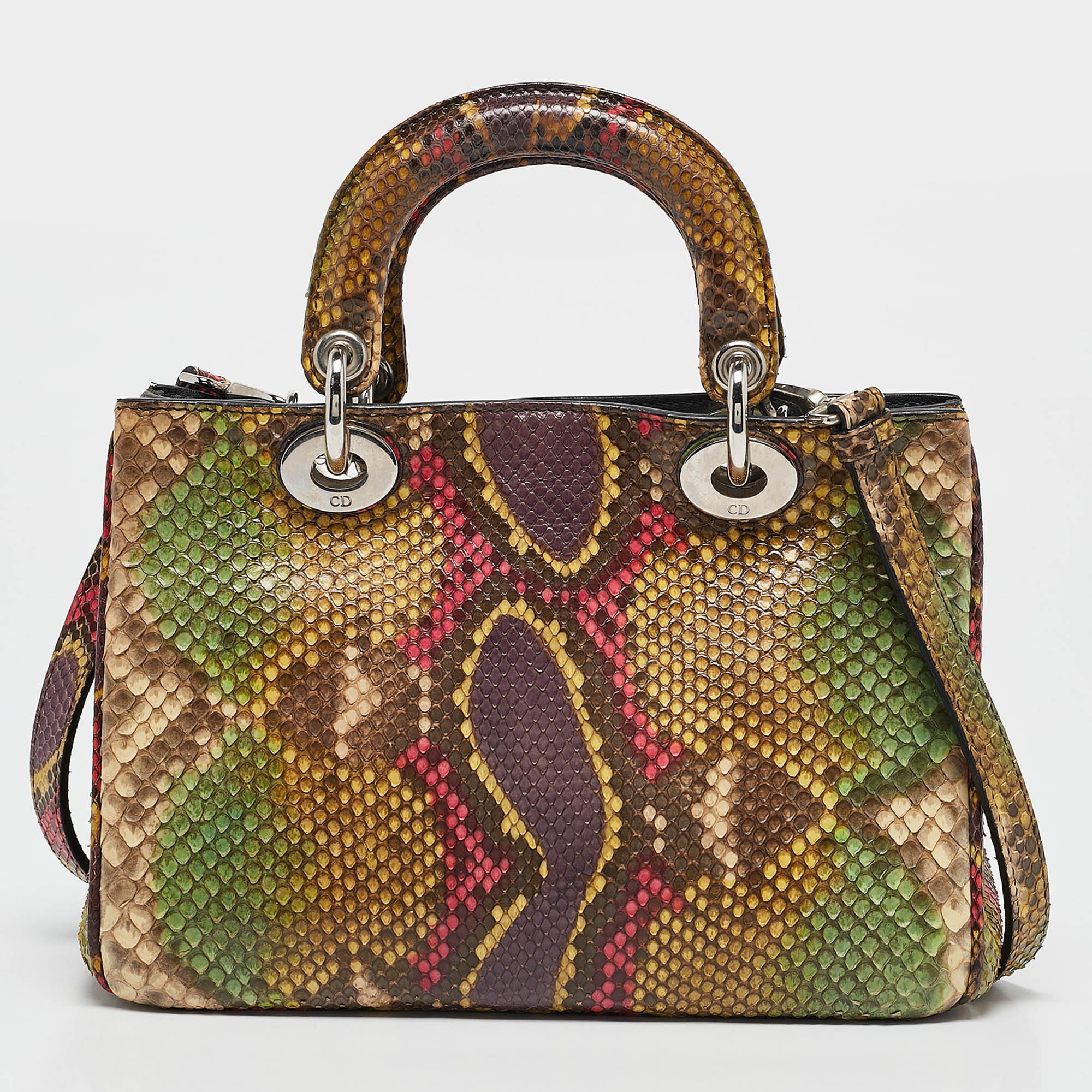 Dior Multicolor Python Mini Diorissimo Tote 
