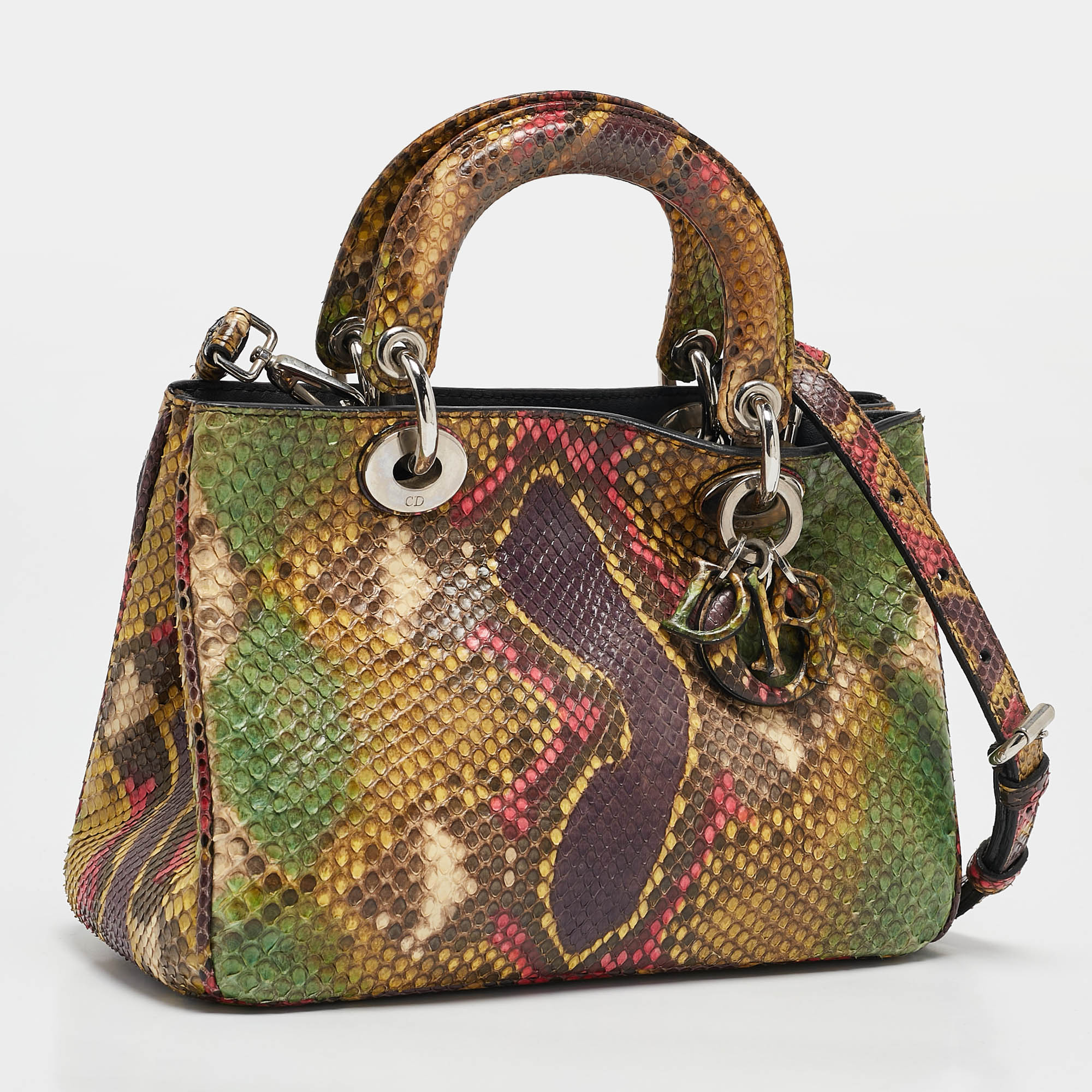 Dior Multicolor Python Mini Diorissimo Tote 