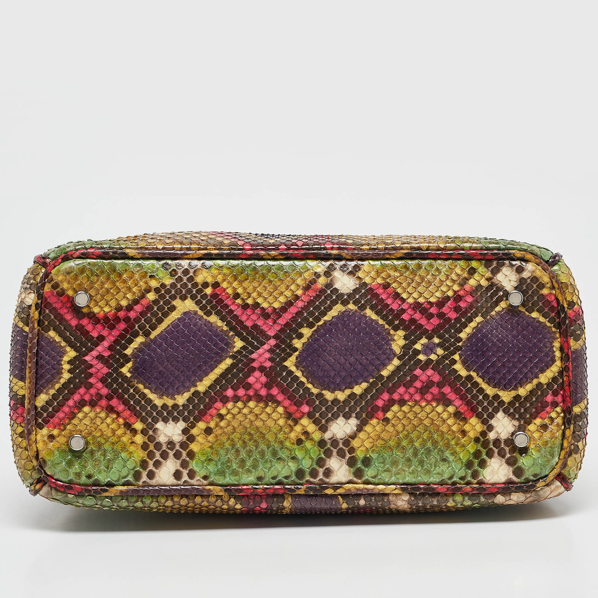Dior Multicolor Python Mini Diorissimo Tote 