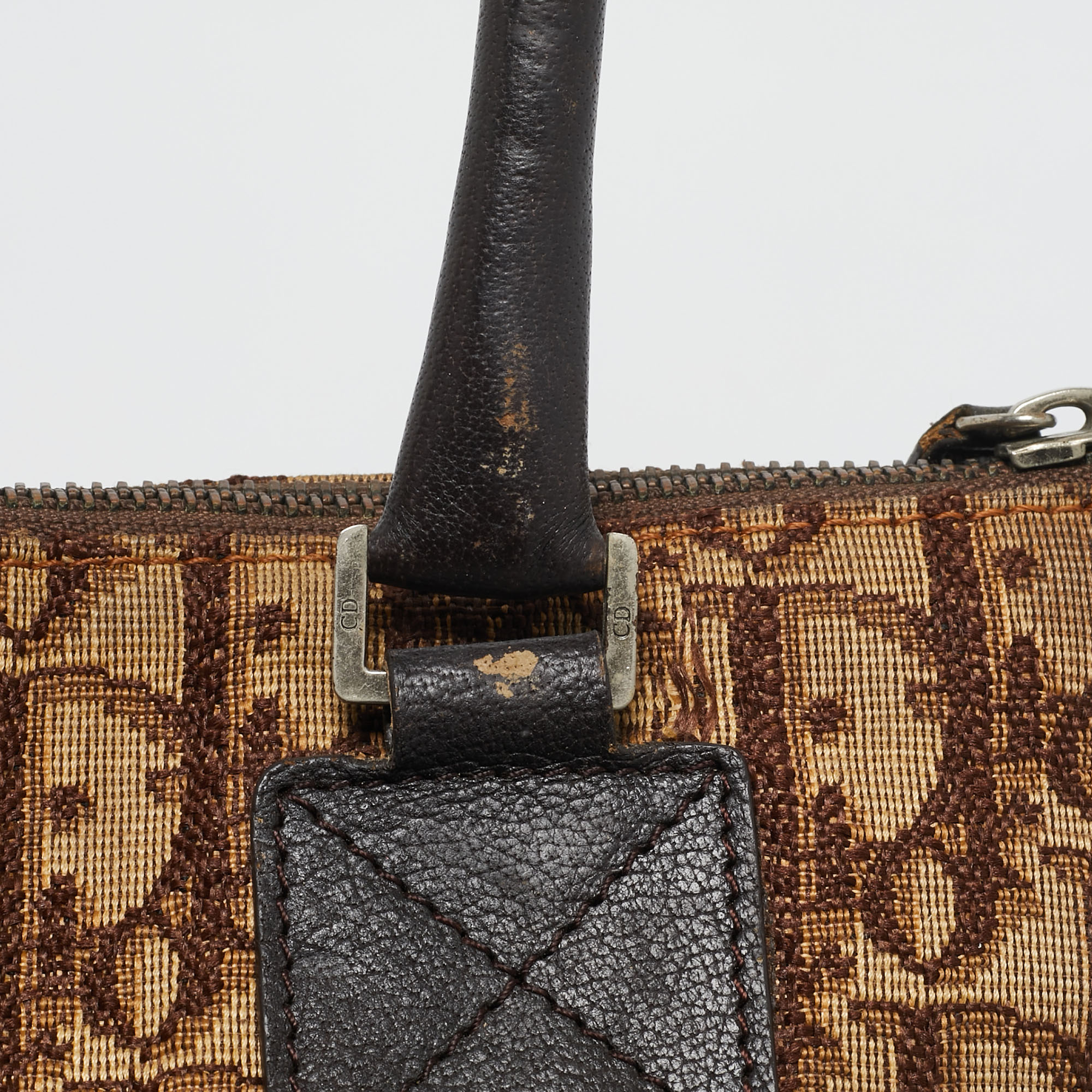 Dior Brown Diorissimo Canvas and Leather Buckle Tote 