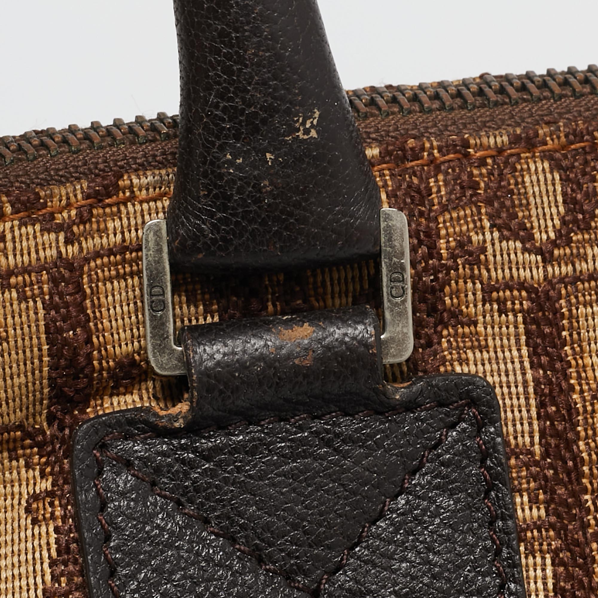 Dior Brown Diorissimo Canvas and Leather Buckle Tote 