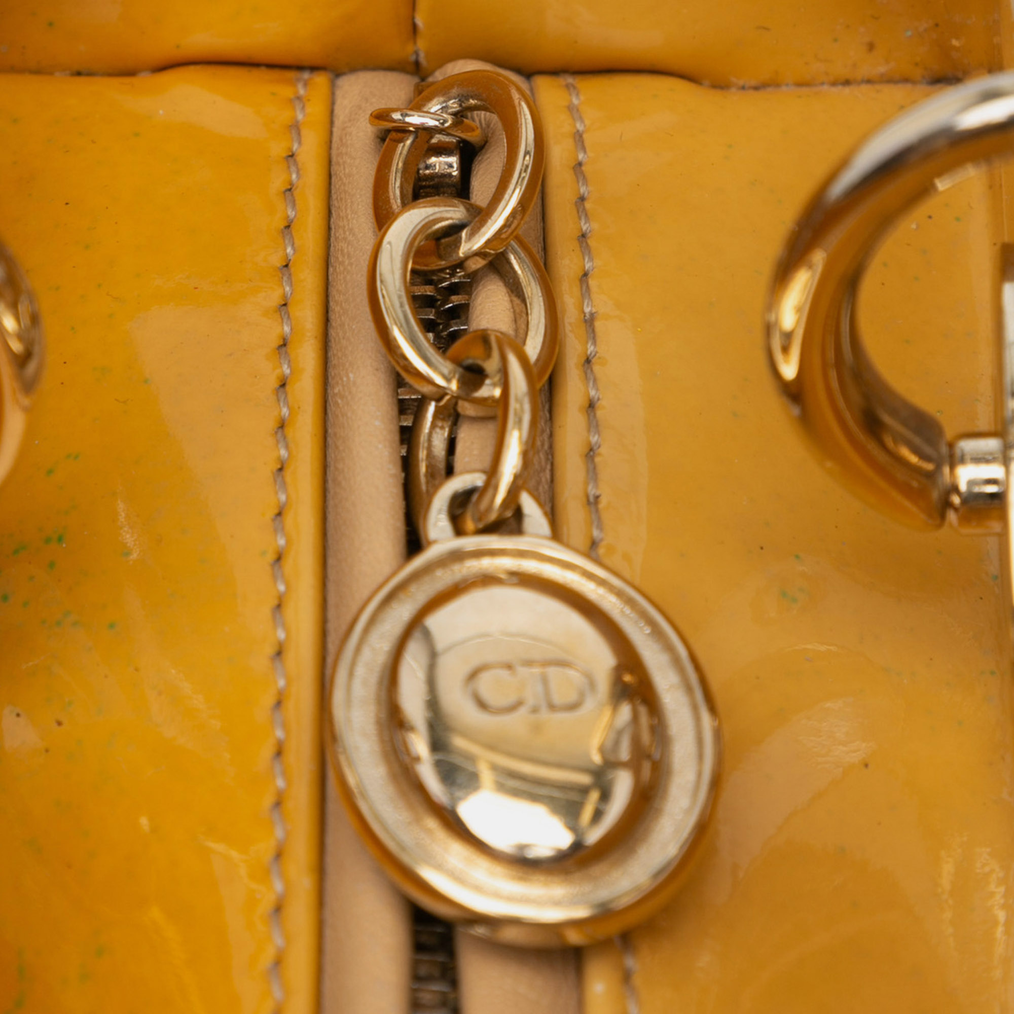 Dior Brown Medium Patent Cannage Lady Dior 