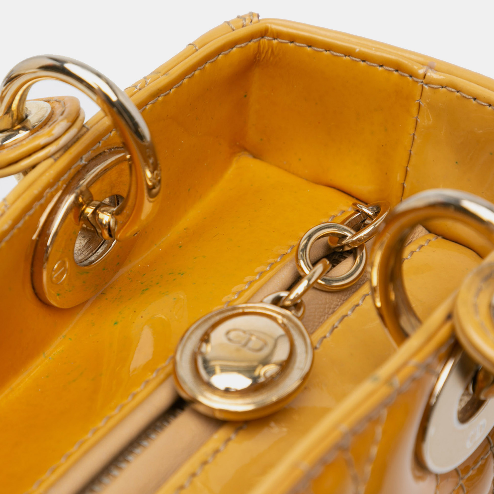 Dior Brown Medium Patent Cannage Lady Dior 