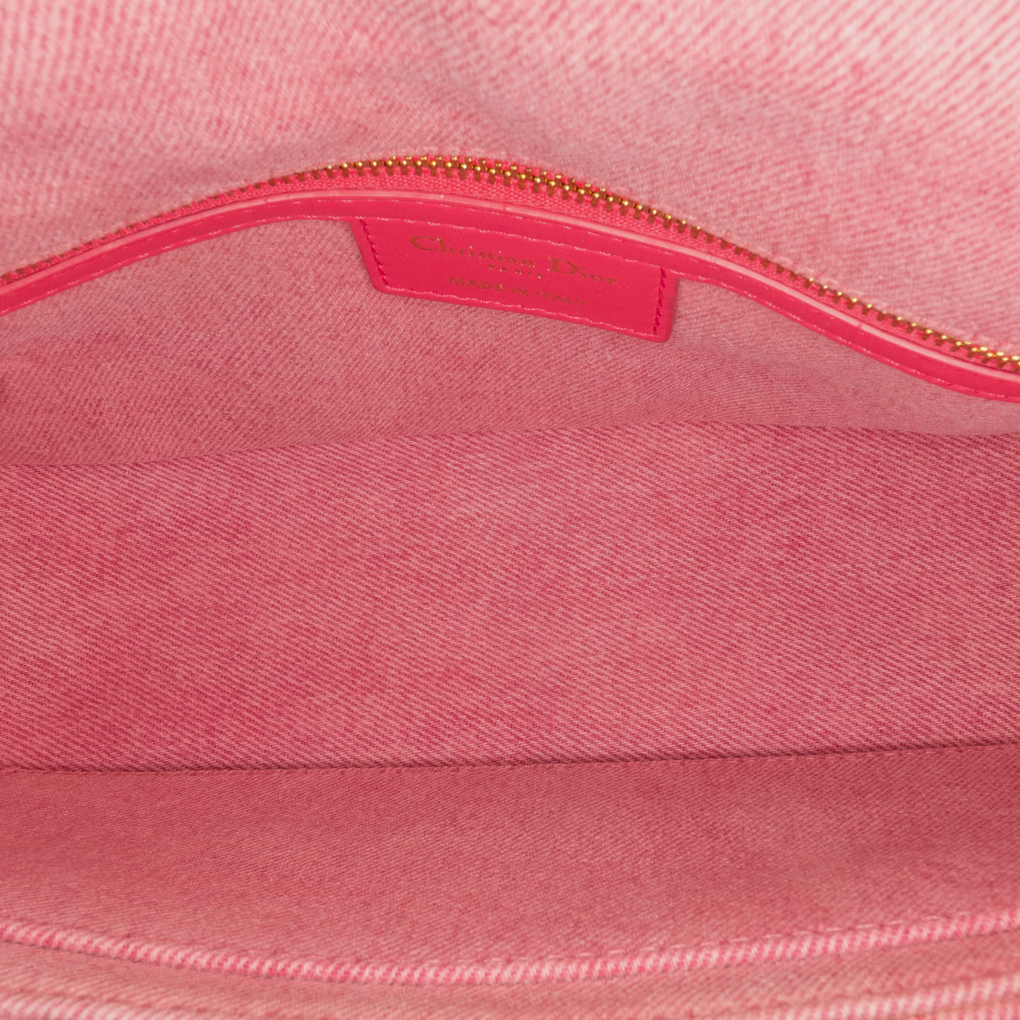 Dior Pink Medium Denim Macrocannage Caro Bag 