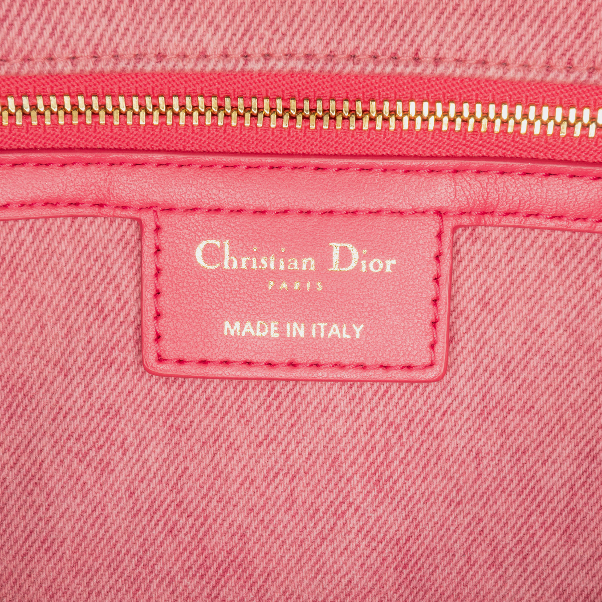 Dior Pink Medium Denim Macrocannage Caro Bag 
