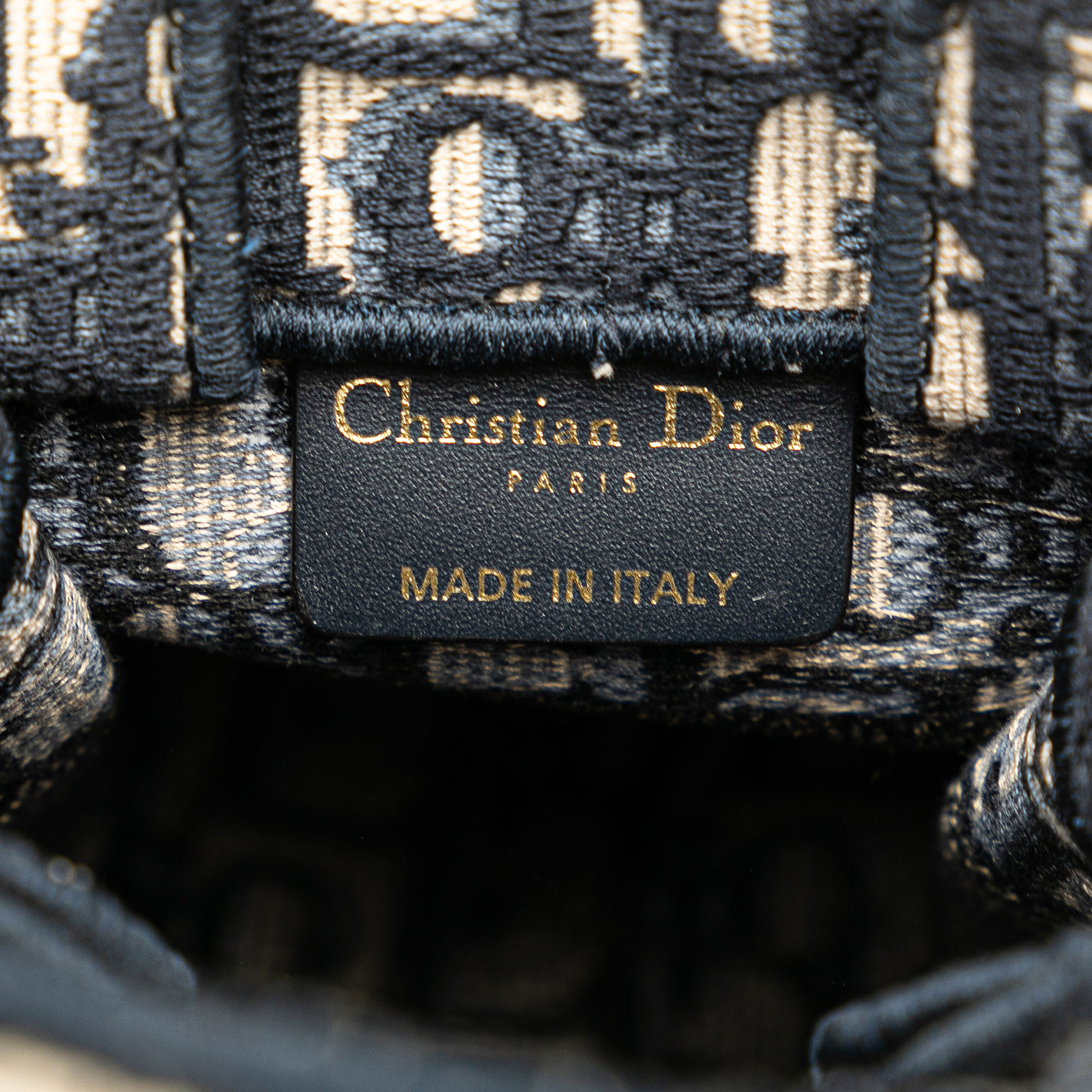 Dior Navy Blue Mini Oblique Vertical Book Tote 