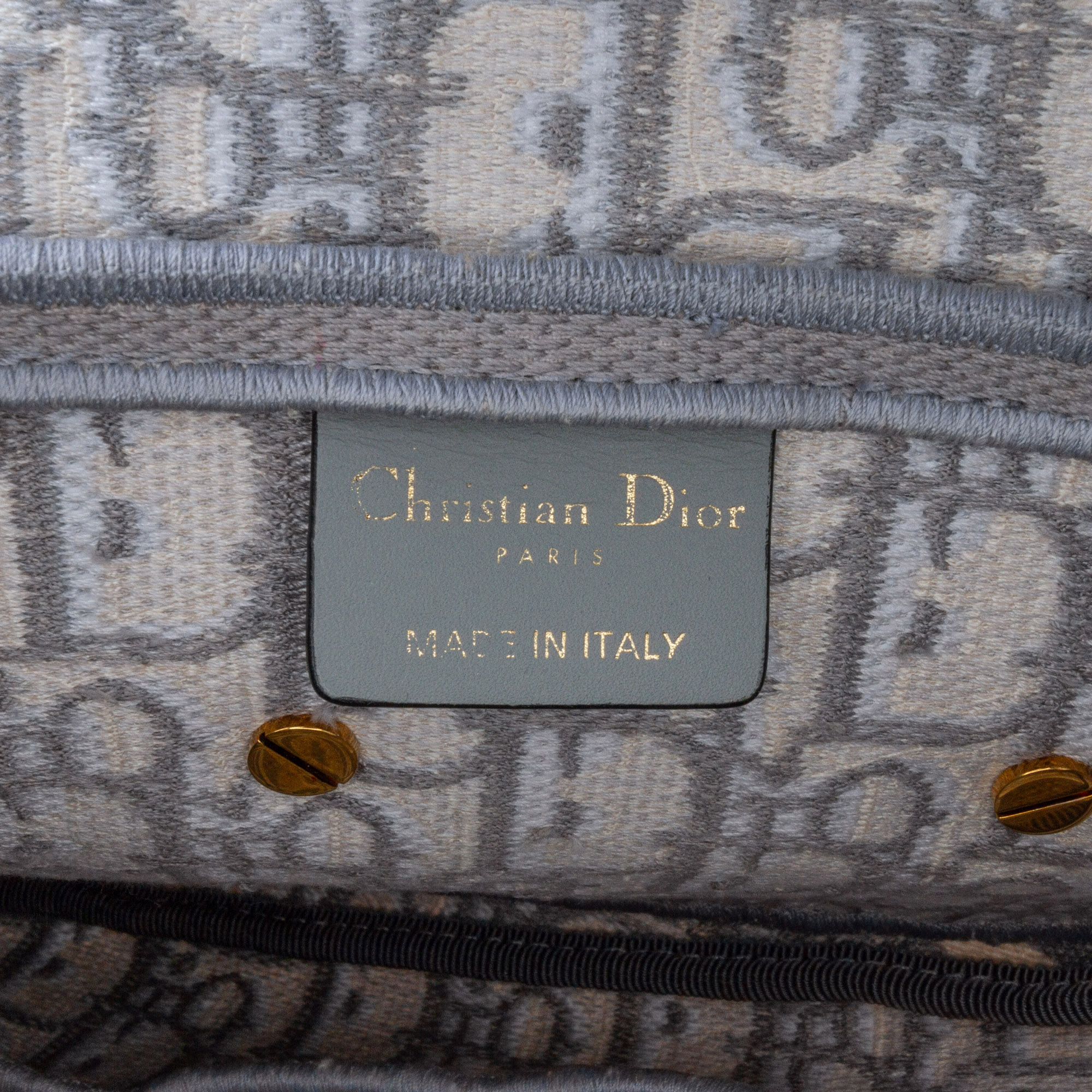 Dior Grey Oblique Embroidered Canvas Saddle Bag 