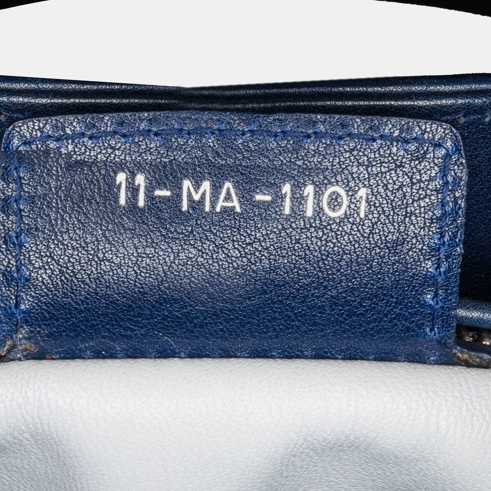 Dior Blue Medium Lambskin And Tweed Cannage Lady Dior Bag 