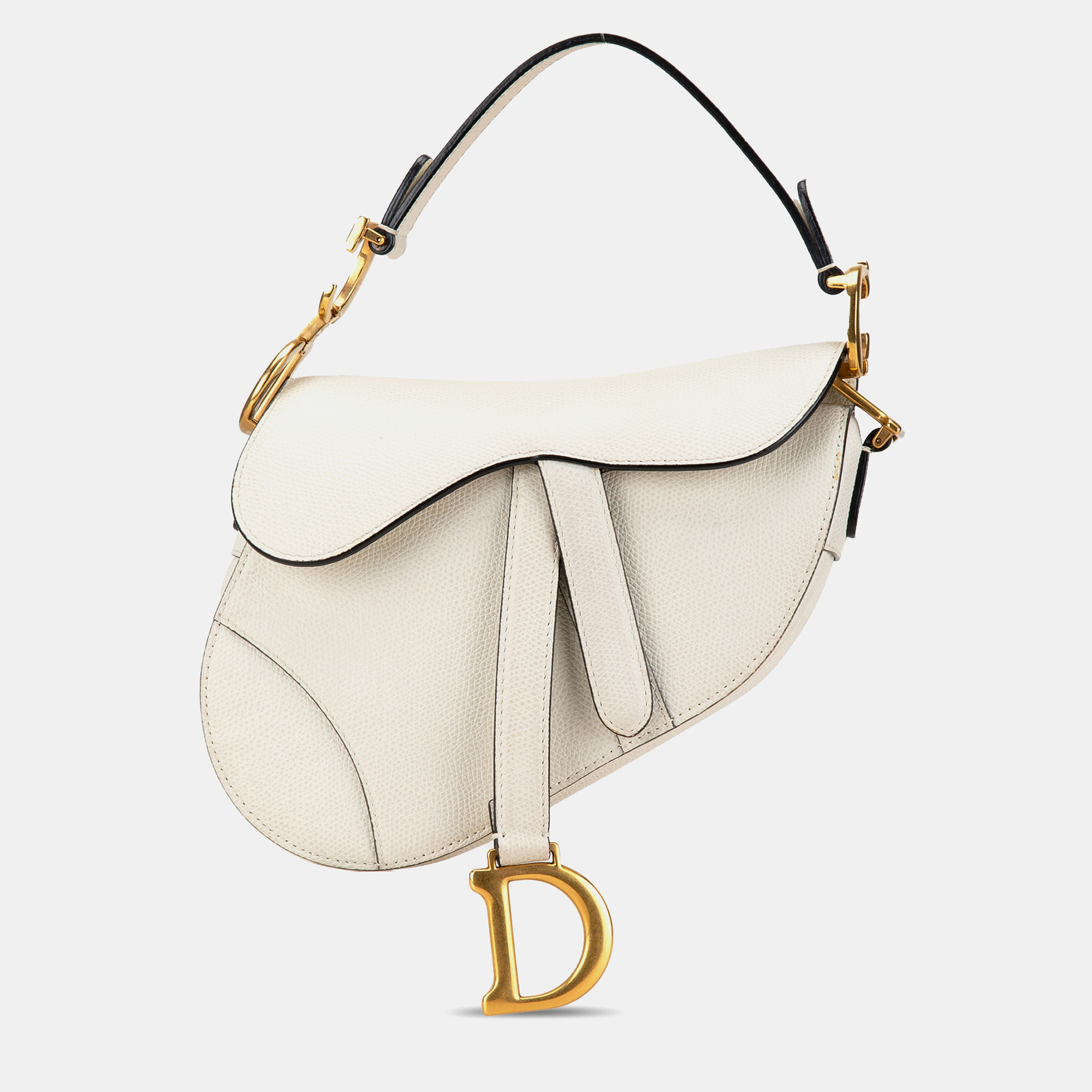 

Dior White Mini Leather Saddle Bag