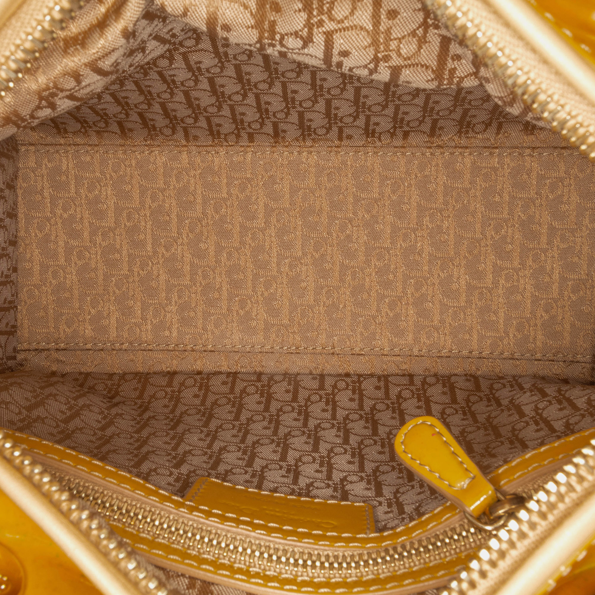 Dior Brown Medium Patent Cannage Lady Dior 